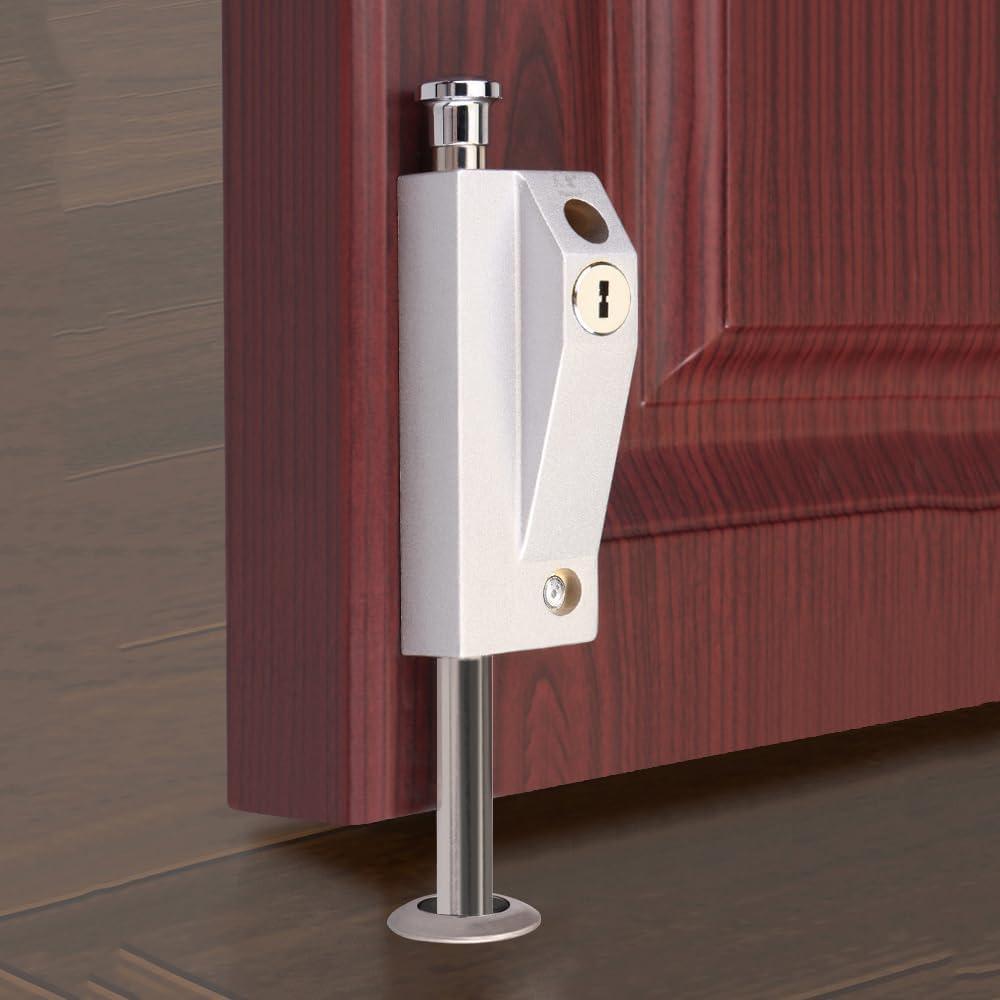 Cerradura de Puerta Deslizante PINGPINGXIE con Llave - Plata