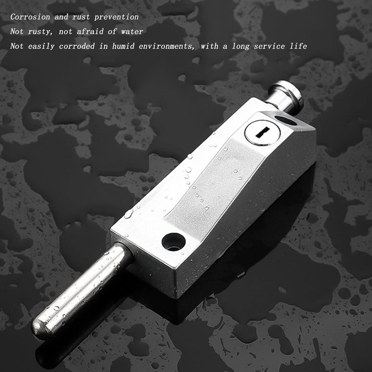 Cerradura de Puerta Deslizante PINGPINGXIE con Llave - Plata