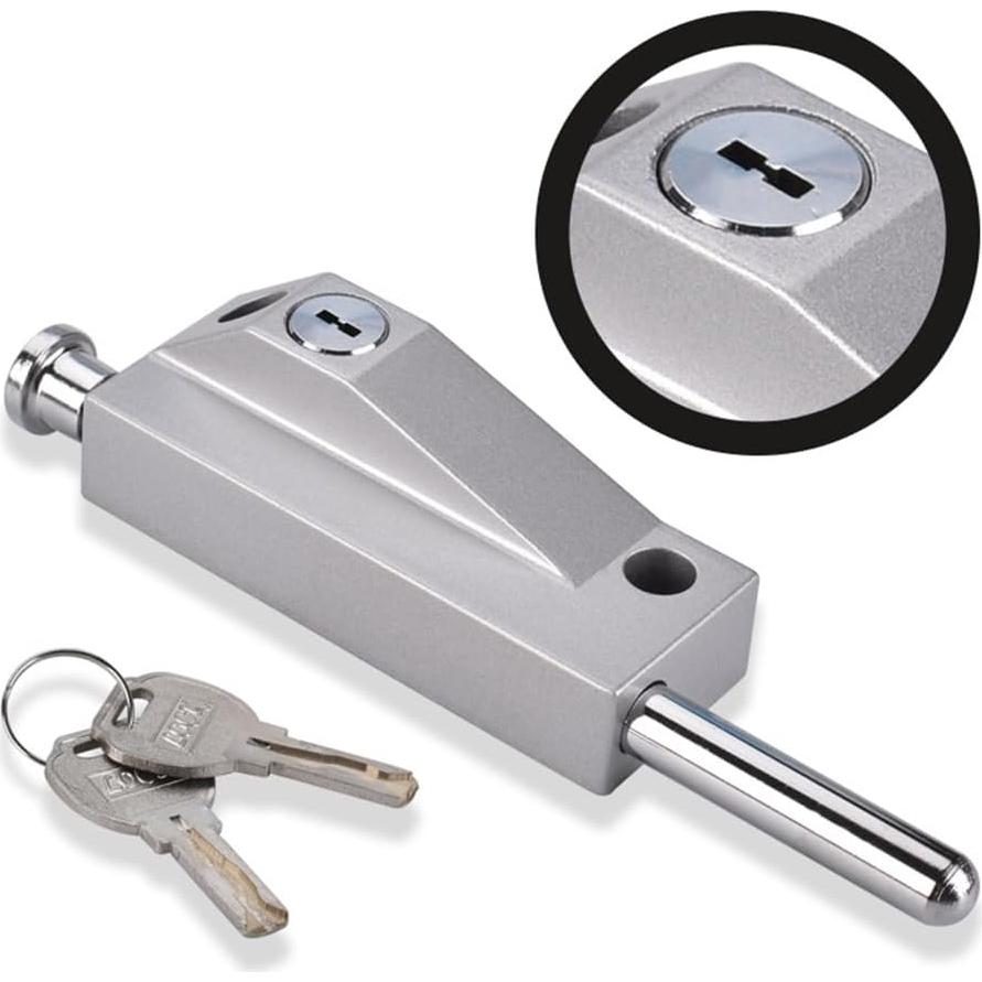 Cerradura de Puerta Deslizante PINGPINGXIE con Llave - Plata