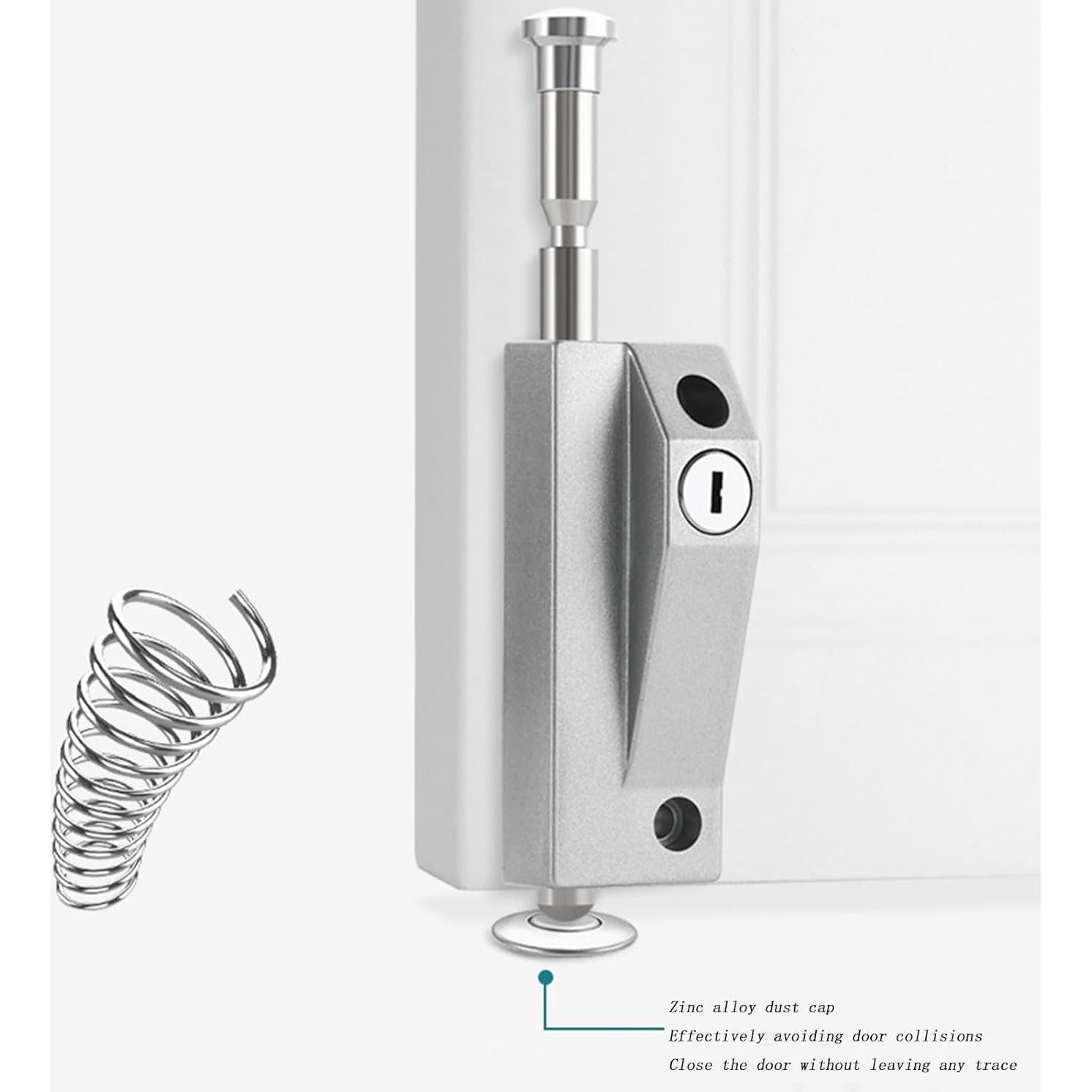 Cerradura de Puerta Deslizante PINGPINGXIE con Llave - Plata