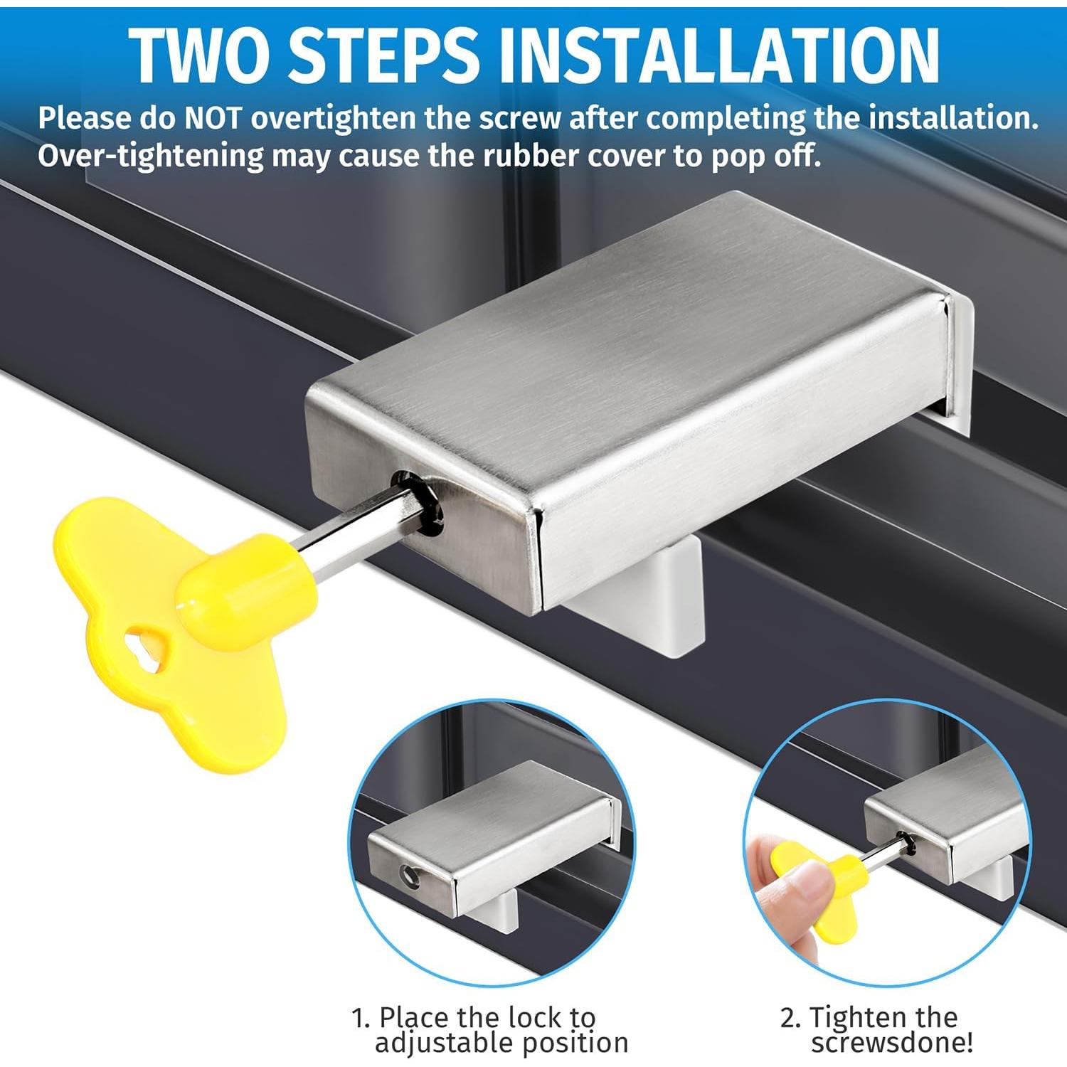 Cerraduras de Ventana Deslizante Acero Inoxidable 4 Pcs