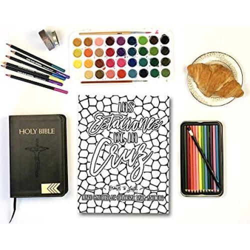 Las Estaciones De La Cruz: Libro Catolico De Colorear Para Adultos (Spanish Edition)