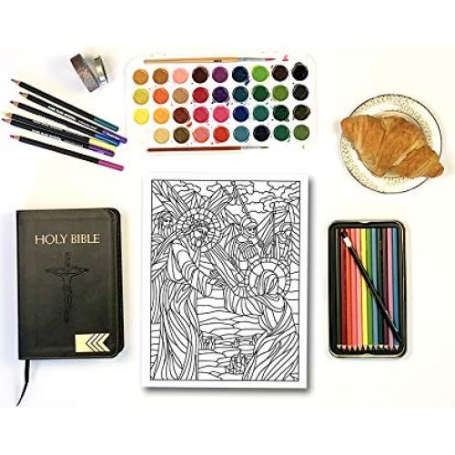 Las Estaciones De La Cruz: Libro Catolico De Colorear Para Adultos (Spanish Edition)