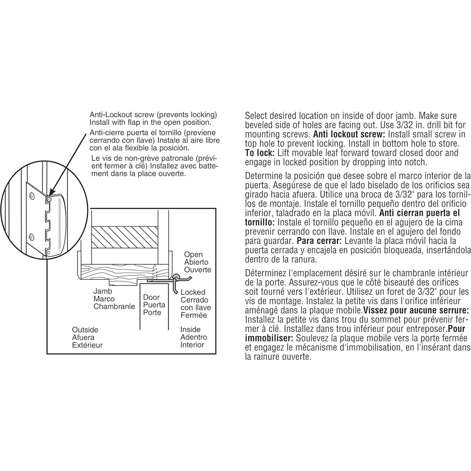 Cerradura de Privacidad Prime-Line U 9888 Blanca 7 cm