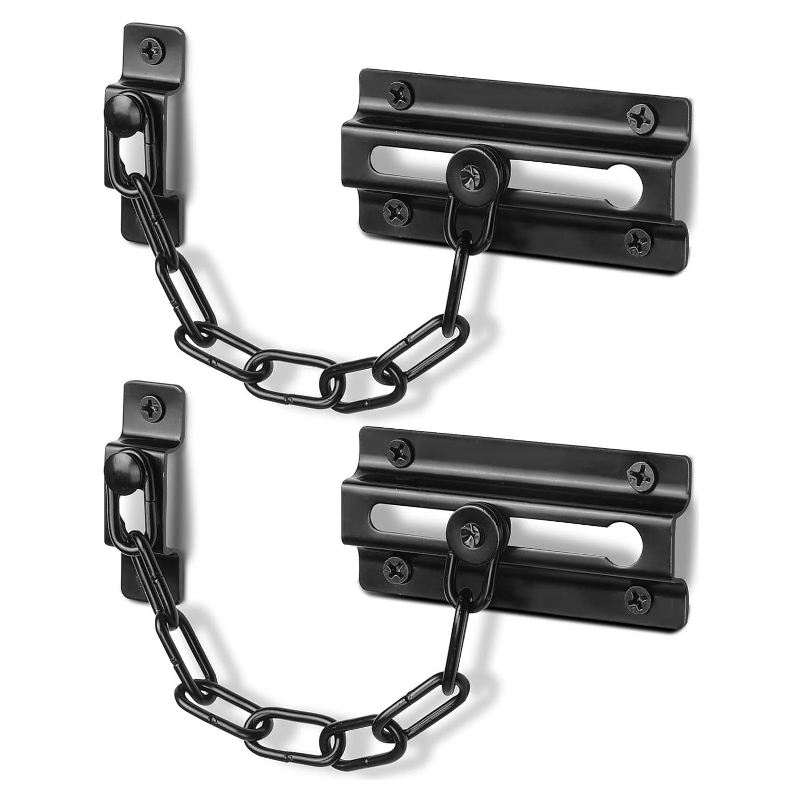 Cerradura de Cadena de Seguridad Fitoon para Puerta Negra - 2 Piezas