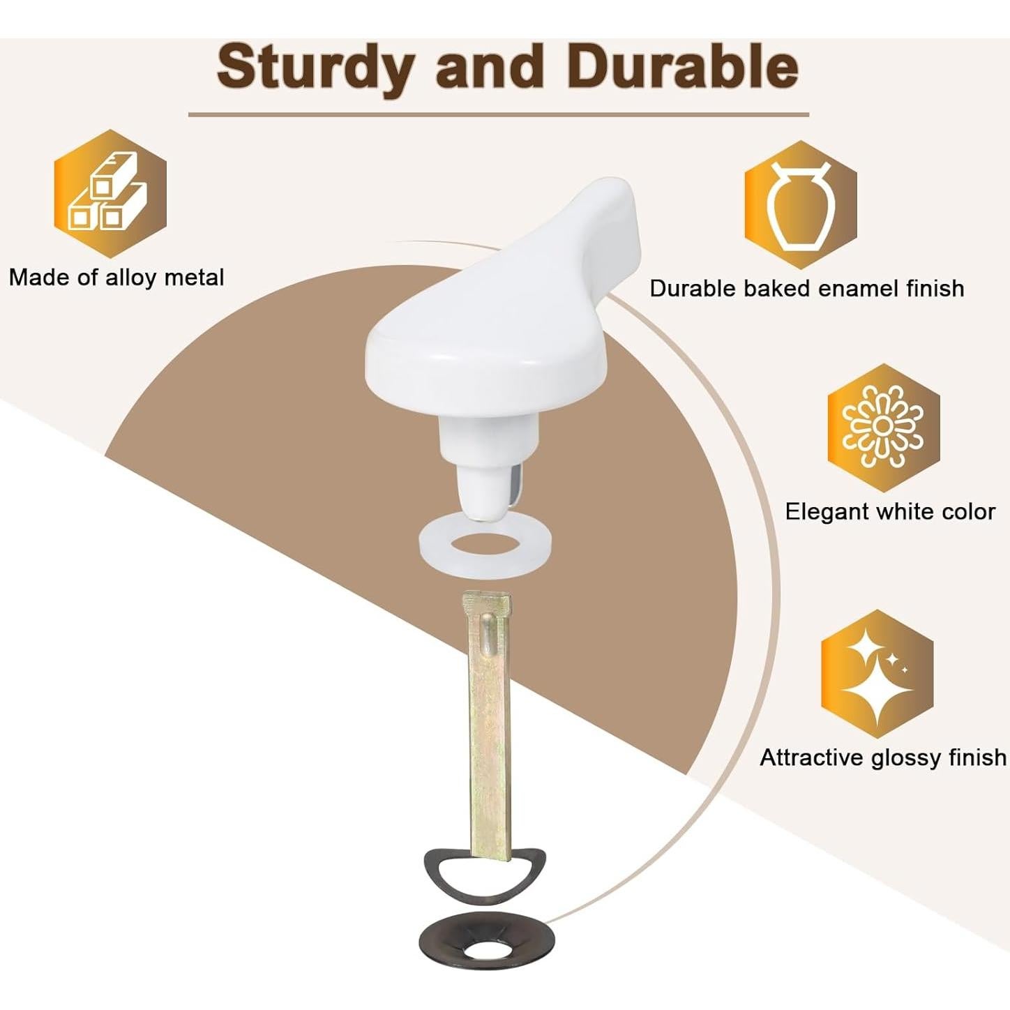 Pestillo deslizante Tobkuxk de metal blanco 3.49 cm