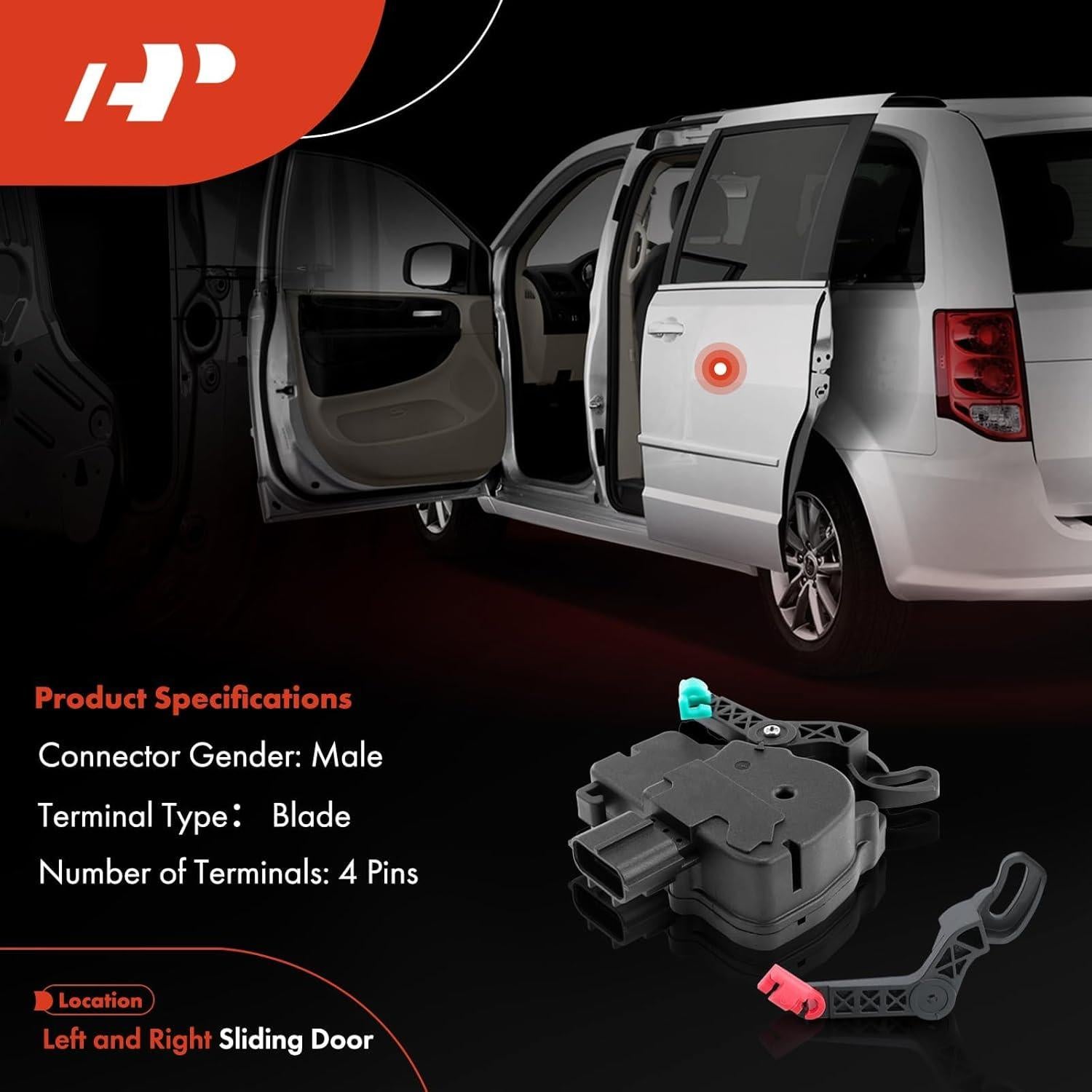 Actuador de Cerradura de Puerta Deslizante A-Premium para Chrysler y Dodge