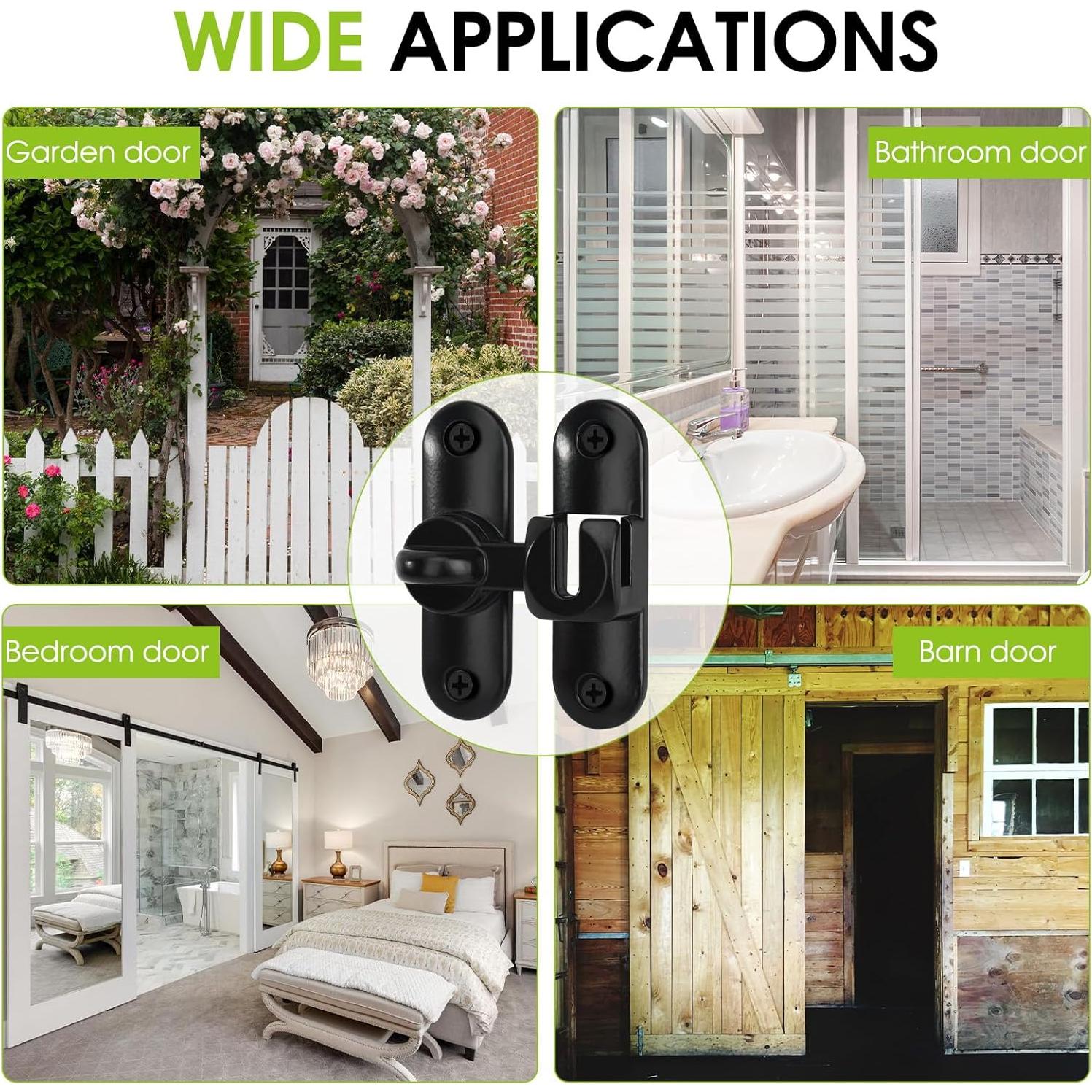 Cierre de Puerta Corredera Qkenvo 90-180° Negro con Espaciador