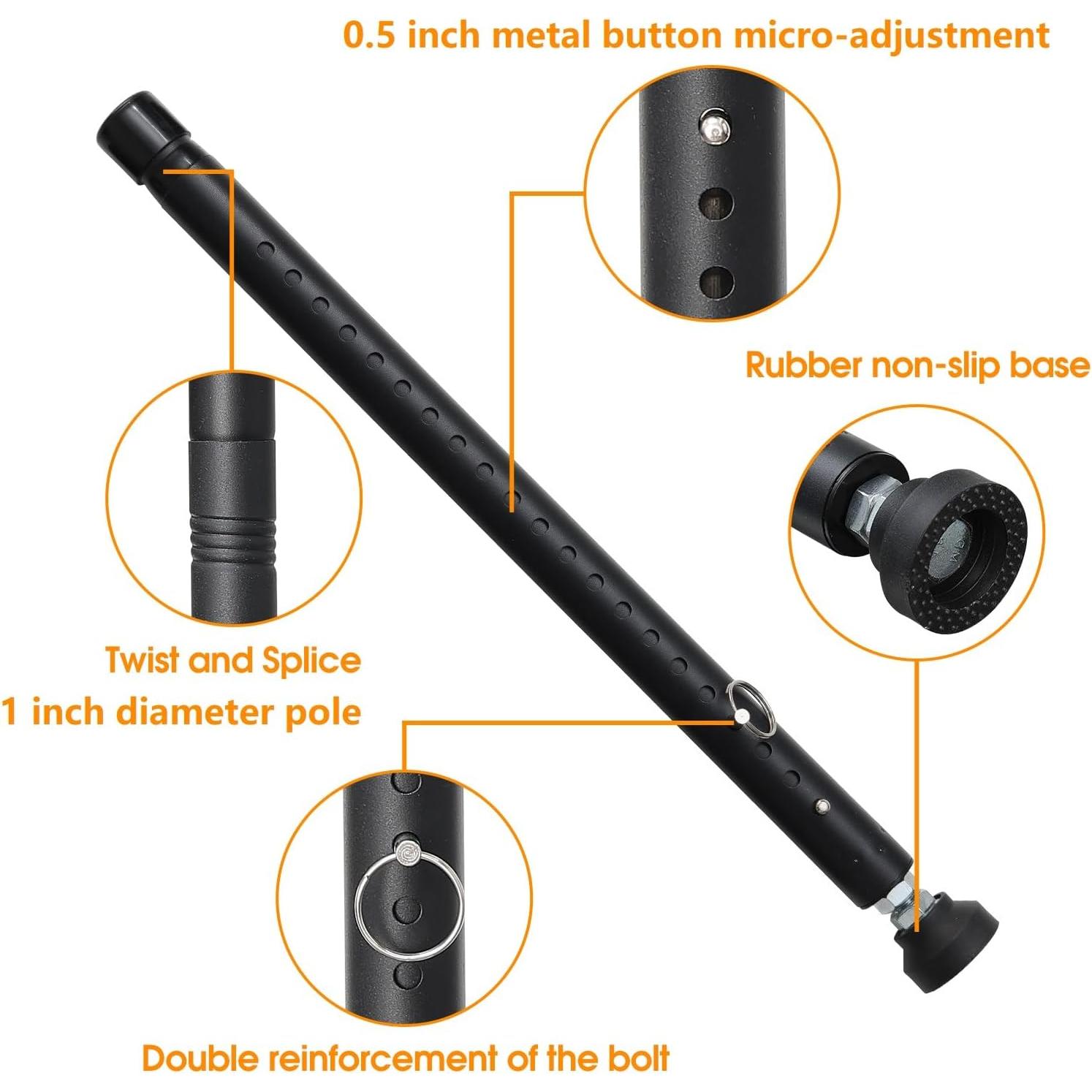 Barra de Seguridad Ajustable EUIJOIP para Puertas y Ventanas 43-130 cm