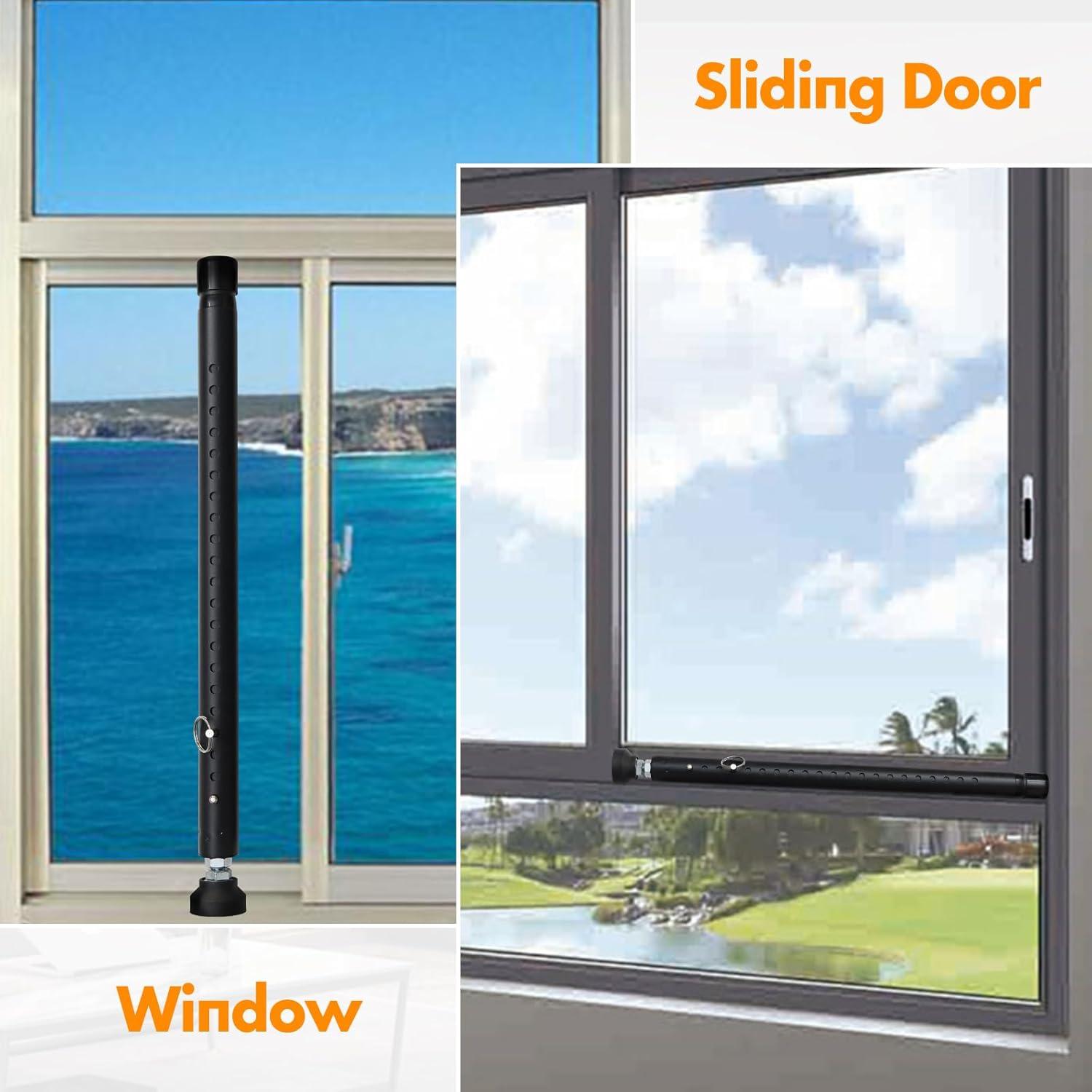 Barra de Seguridad Ajustable EUIJOIP para Puertas y Ventanas 43-130 cm