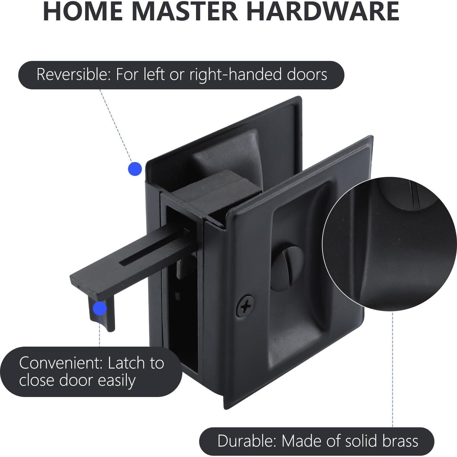 Cerradura Deslizante Home Master Hardware 2 Paquete Latón Negro Mate