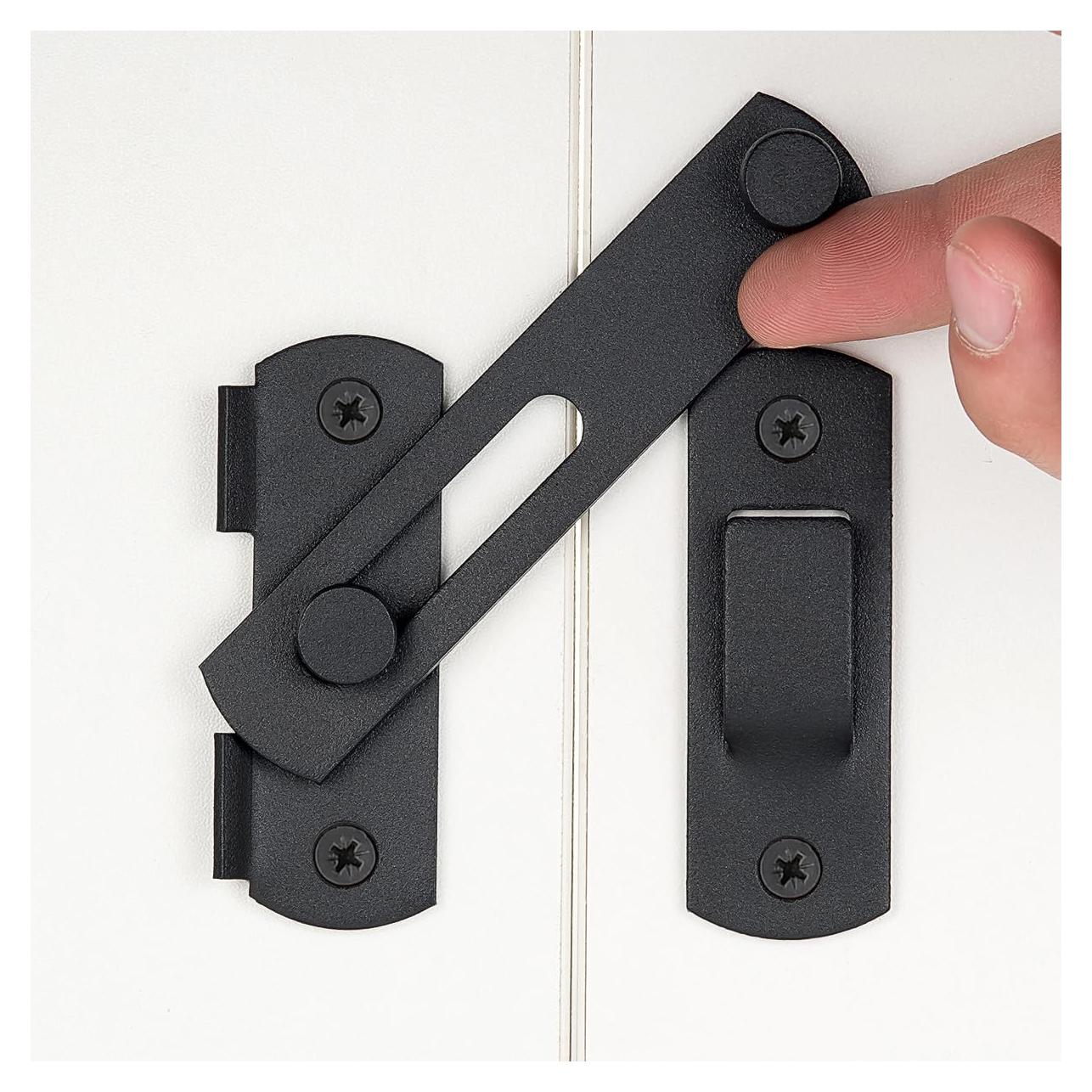 2 Pestillos de Puerta de Granja INIRET Acero Inoxidable Negro Mate