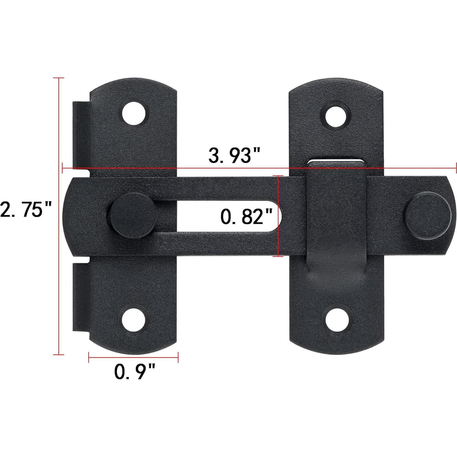 2 Pestillos de Puerta de Granja INIRET Acero Inoxidable Negro Mate