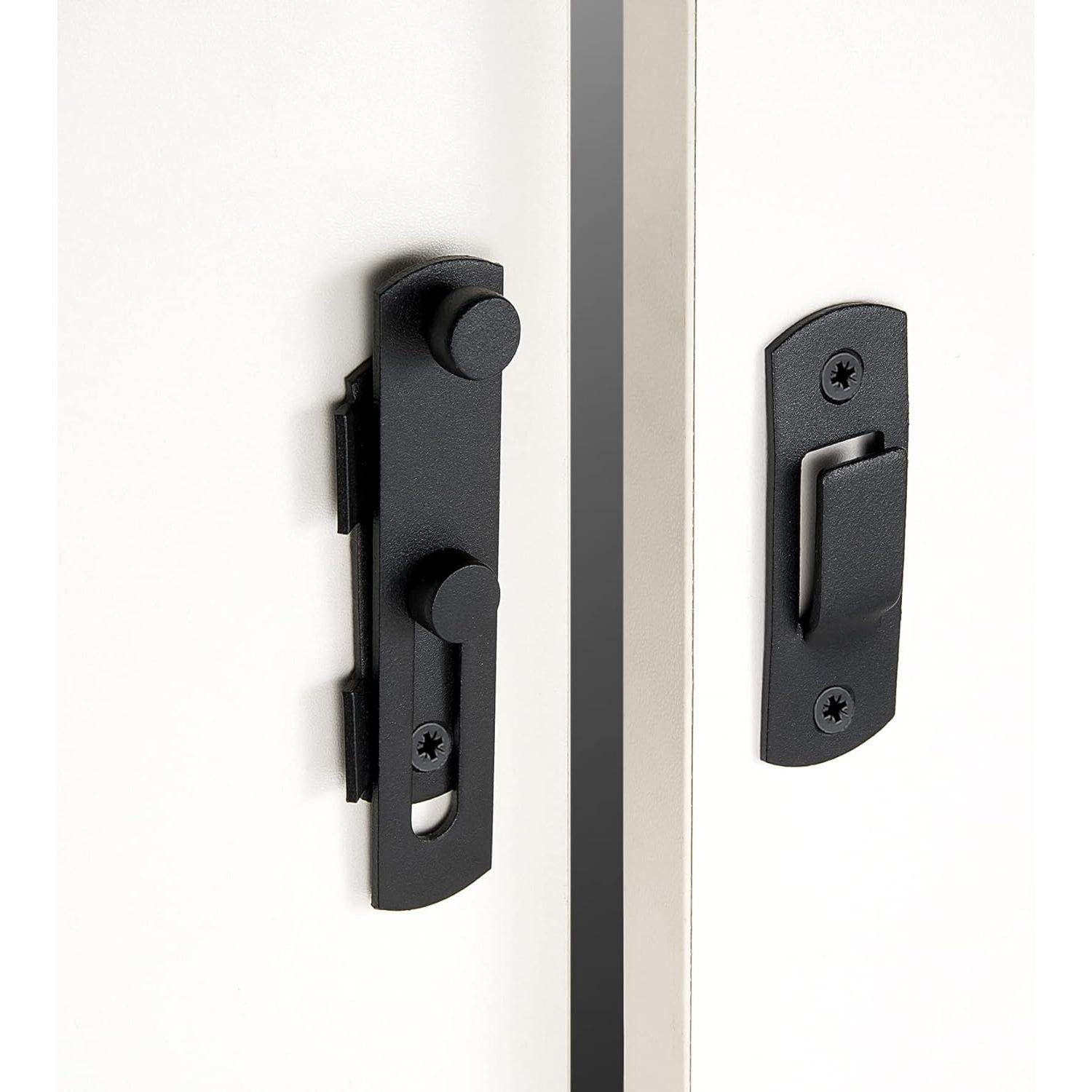 2 Pestillos de Puerta de Granja INIRET Acero Inoxidable Negro Mate