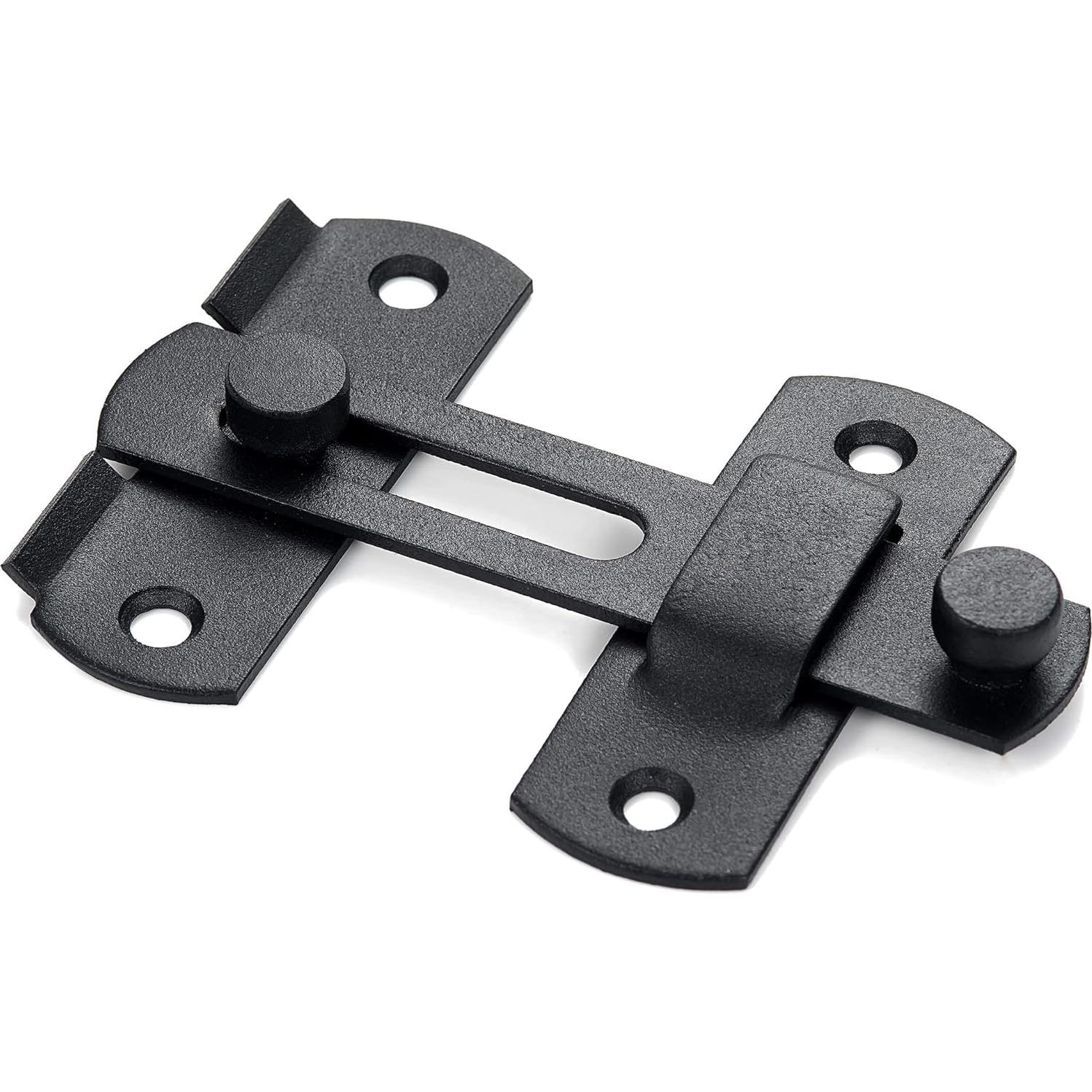 2 Pestillos de Puerta de Granja INIRET Acero Inoxidable Negro Mate