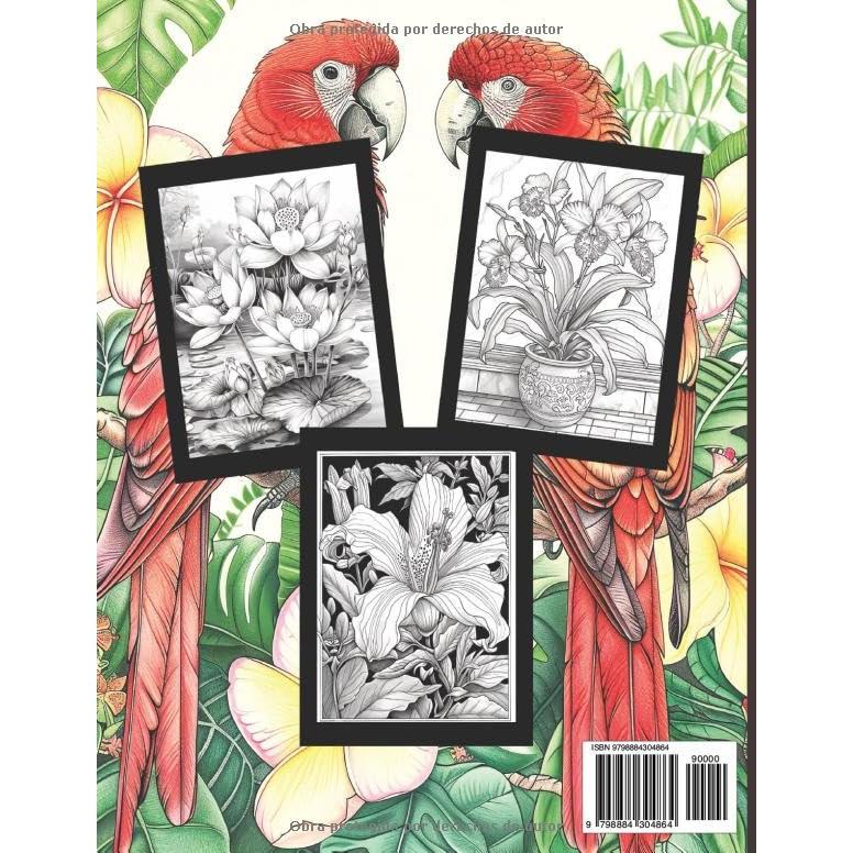 Reinos Botánicos: El Libro para Colorear Inspirado en Marianne North: Elegancia de Flora y Fauna: 50 Ilustraciones en Escala de Grises para Entusiastas del Coloreo (Spanish Edition)