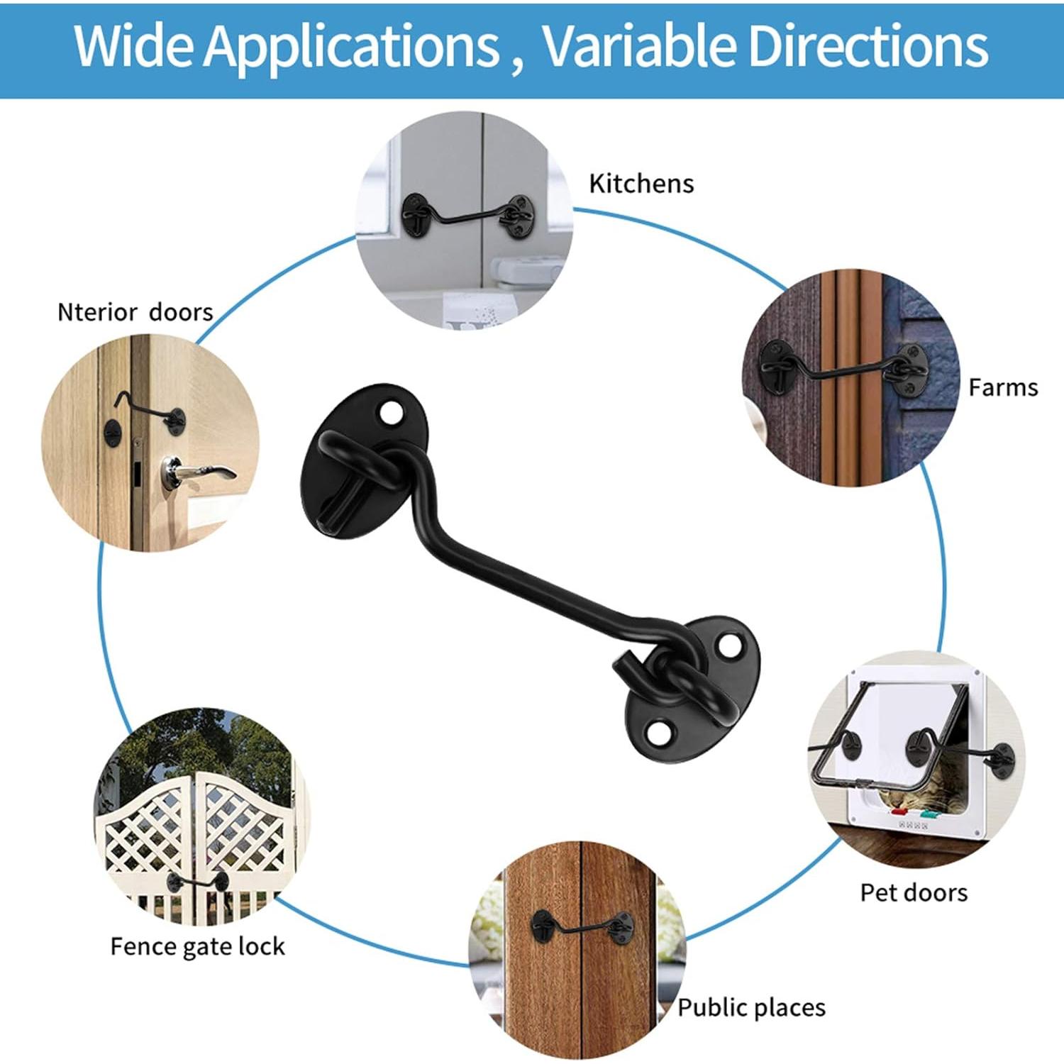 Cerradura de Puerta de Granero AsonTao 10.16 cm Acero Inoxidable
