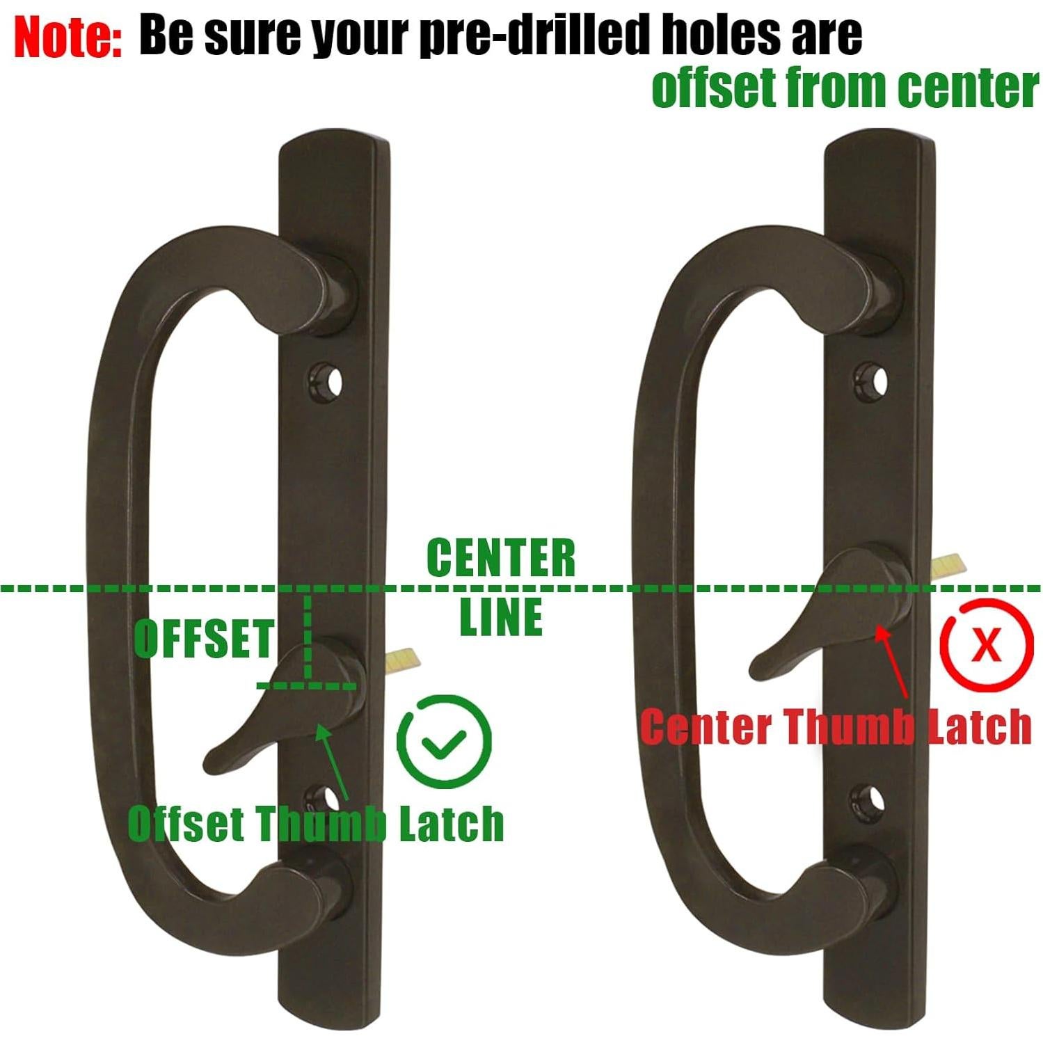 Juego de Manijas de Puerta Deslizante Eockatoo con Cerradura Negra