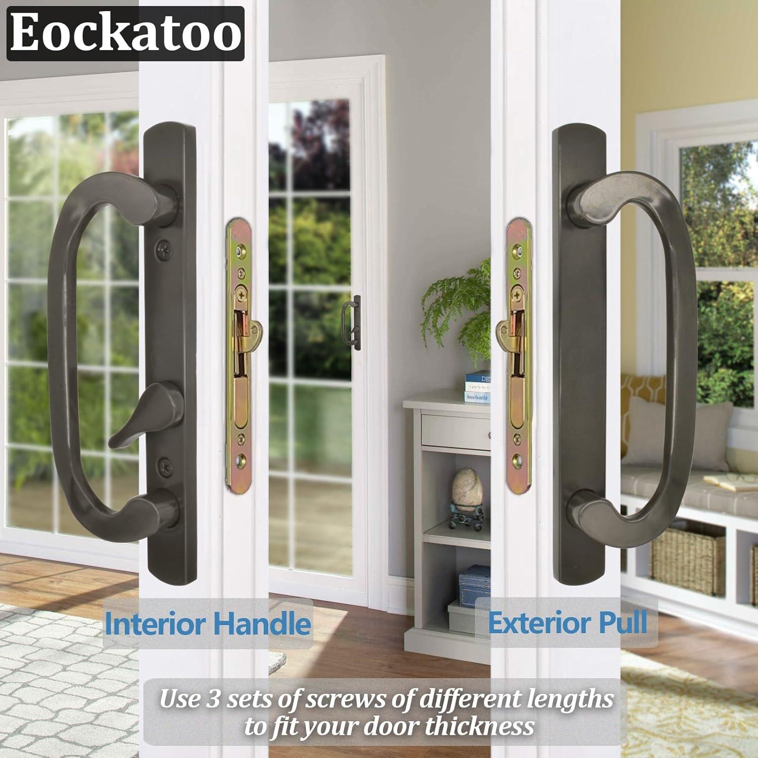 Juego de Manijas de Puerta Deslizante Eockatoo con Cerradura Negra