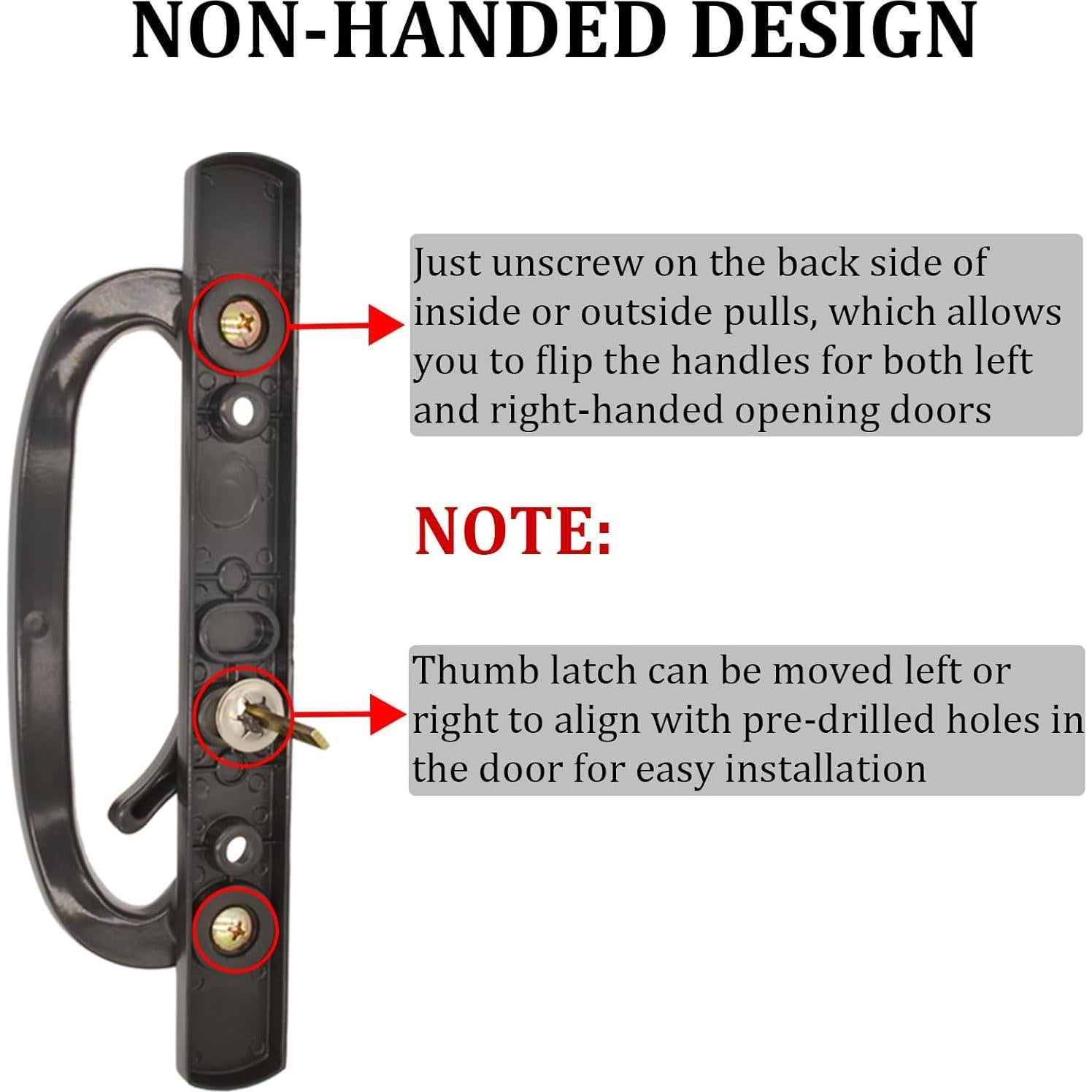 Juego de Manijas de Puerta Deslizante Eockatoo con Cerradura Negra