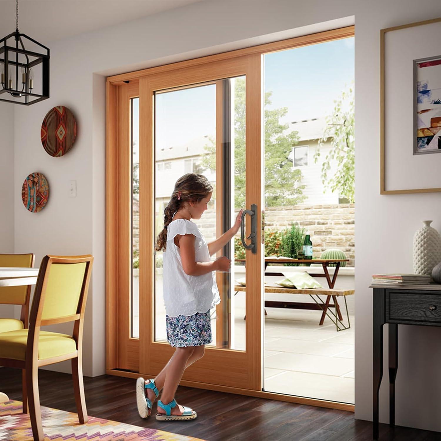 Juego de Manijas de Puerta Deslizante Eockatoo con Cerradura Negra