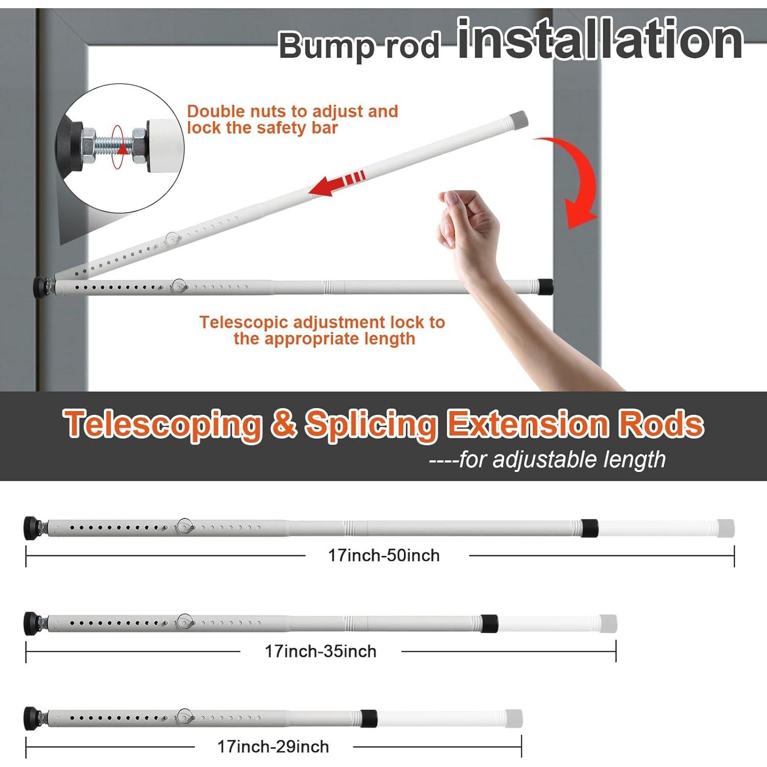 Barra de Seguridad Ajustable JAOTREL para Puertas y Ventanas