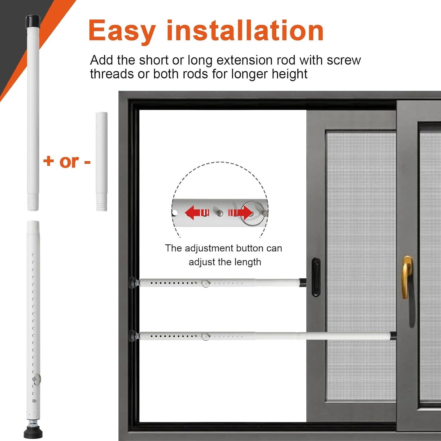 Barra de Seguridad Ajustable JAOTREL para Puertas y Ventanas