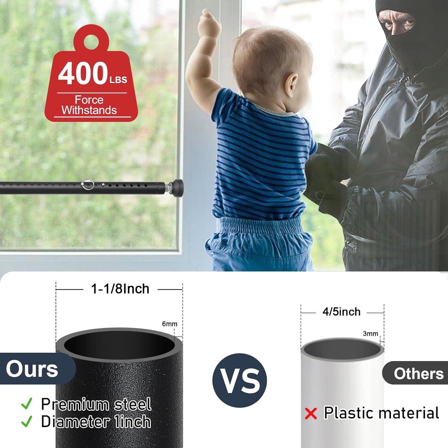 Barra de Seguridad Ajustable USDeikour para Puertas y Ventanas