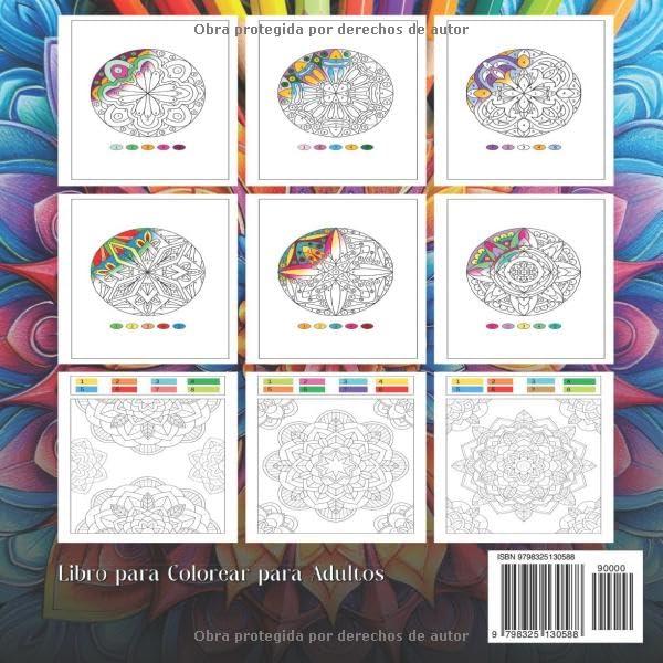 Mandala Color por Número: Libro de Colorear para Adultos para Aliviar el Estrés con dibujos de Mandalas Meditativos (Spanish Edition)