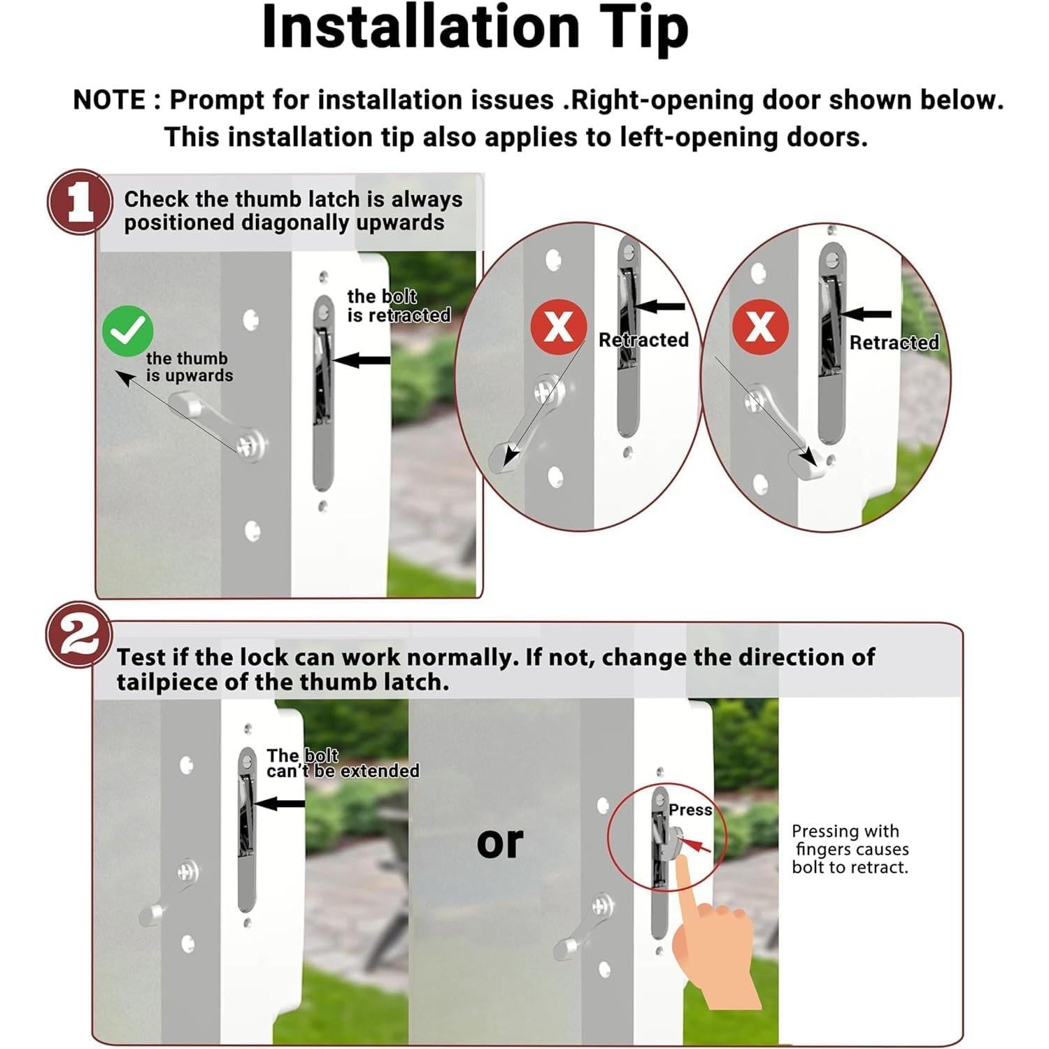 Juego de Manija de Puerta Deslizante AIsecure Blanco Sin Llave
