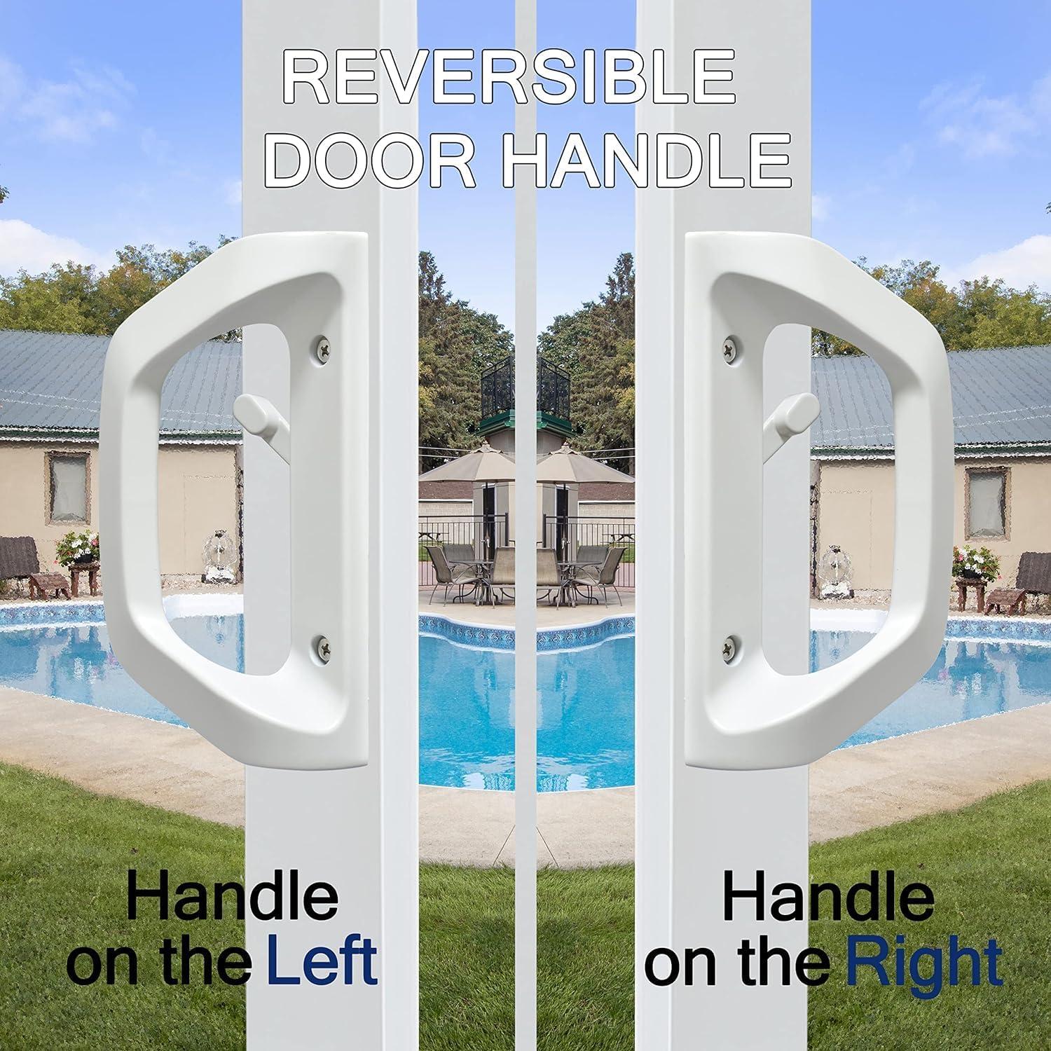 Juego de Manija de Puerta Deslizante AIsecure Blanco Sin Llave