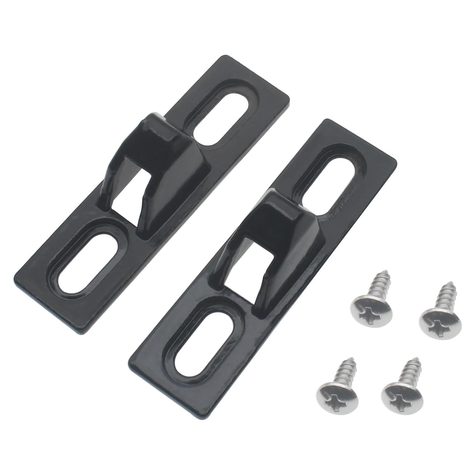 Cerradura de Puerta Corrediza Acero Inoxidable Negro 2 Pcs