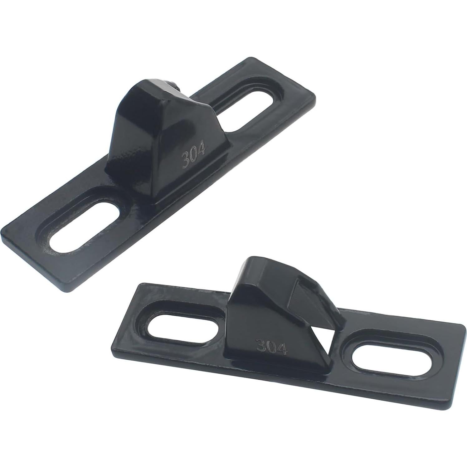 Cerradura de Puerta Corrediza Acero Inoxidable Negro 2 Pcs