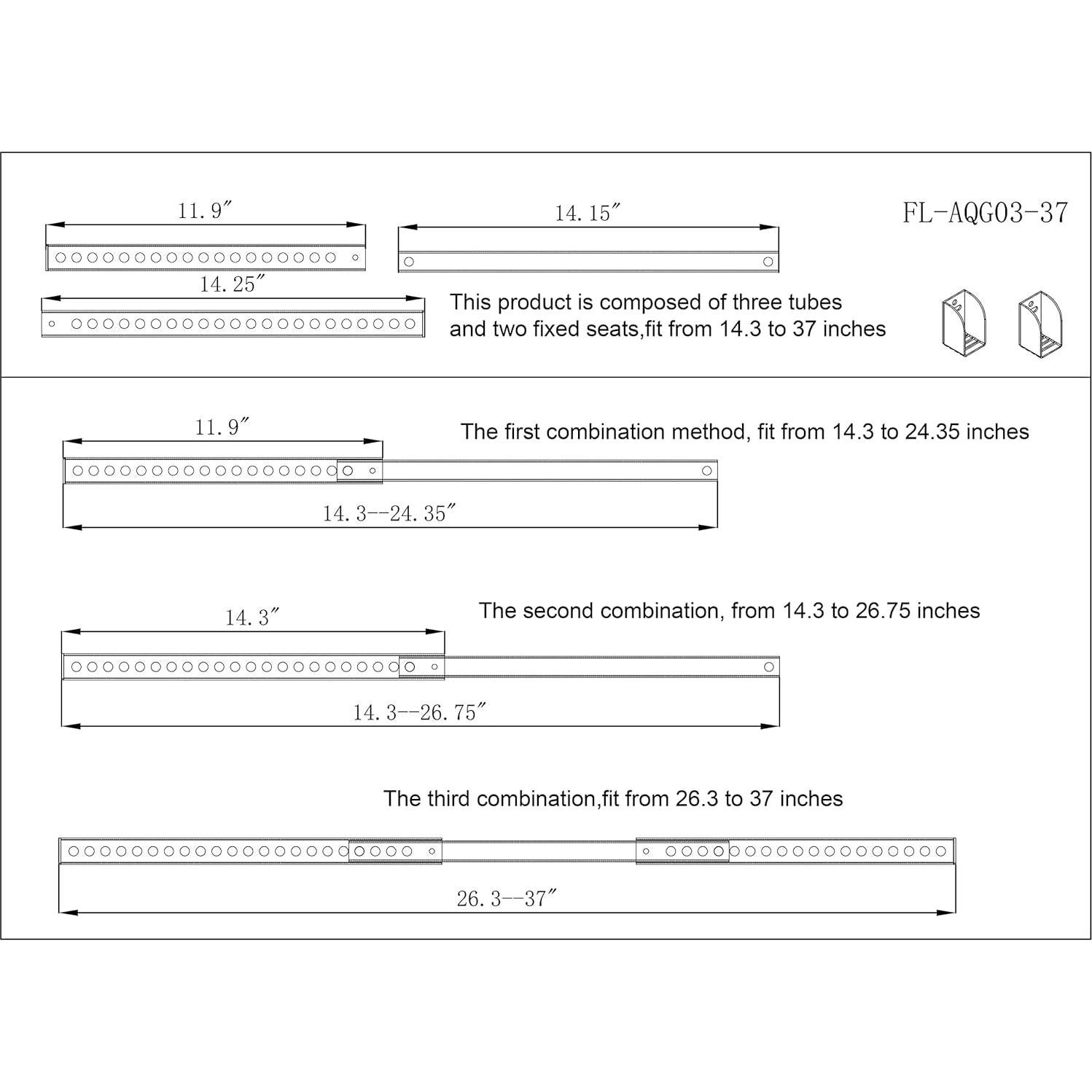 Barra de Seguridad Ajustable Fioracl para Puertas y Ventanas 36.8-94 cm