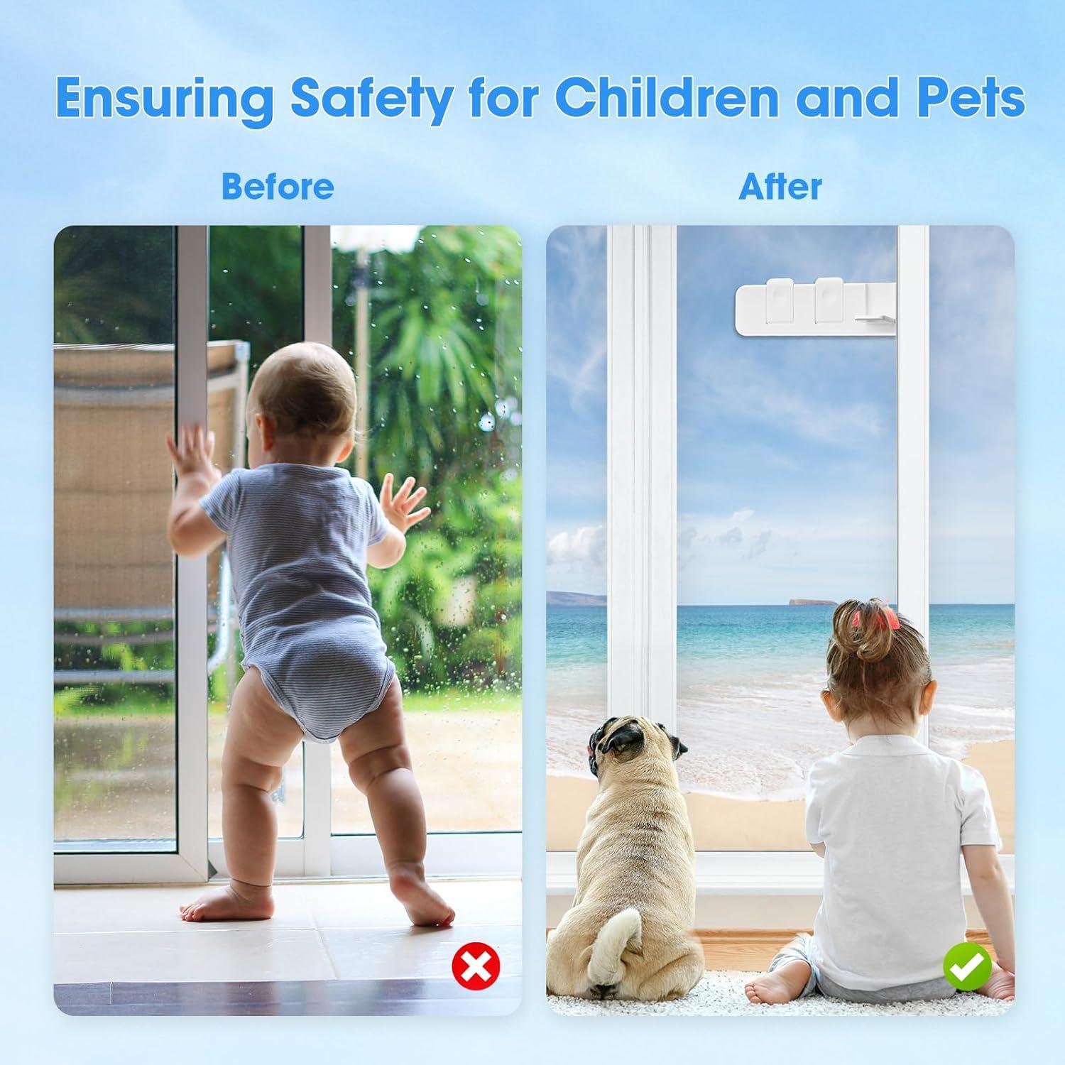 Juego de 4 Cerraduras de Seguridad para Puertas Corredizas QH1-203