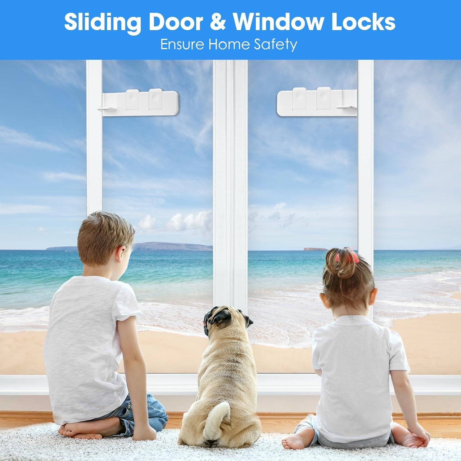 Juego de 4 Cerraduras de Seguridad para Puertas Corredizas QH1-203