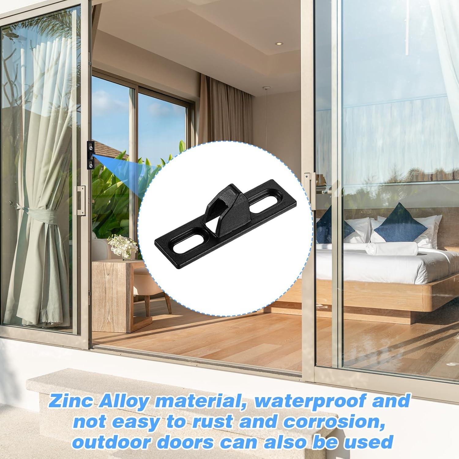 2 Sujetadores de Puerta Corredera HJZHII Metal Negro 6.1cm