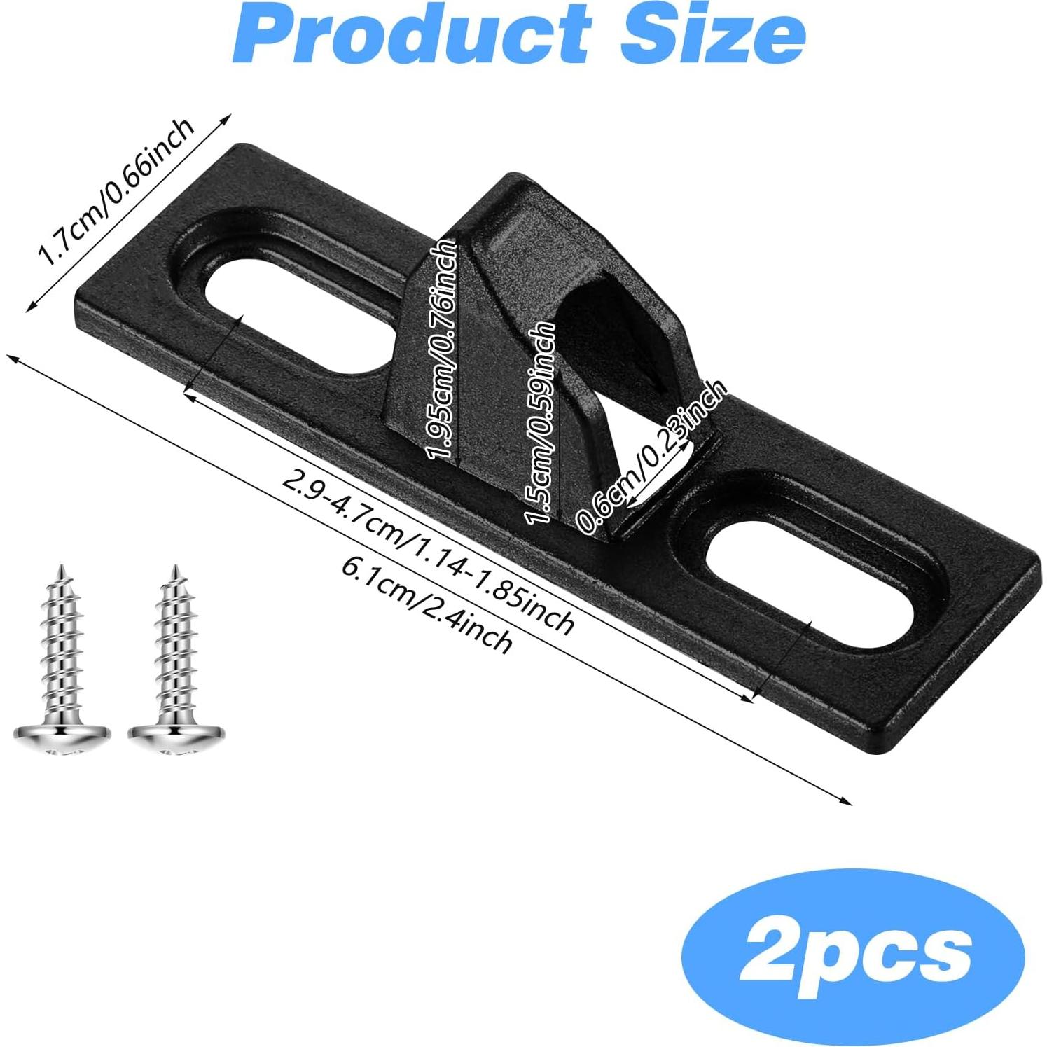 2 Sujetadores de Puerta Corredera HJZHII Metal Negro 6.1cm