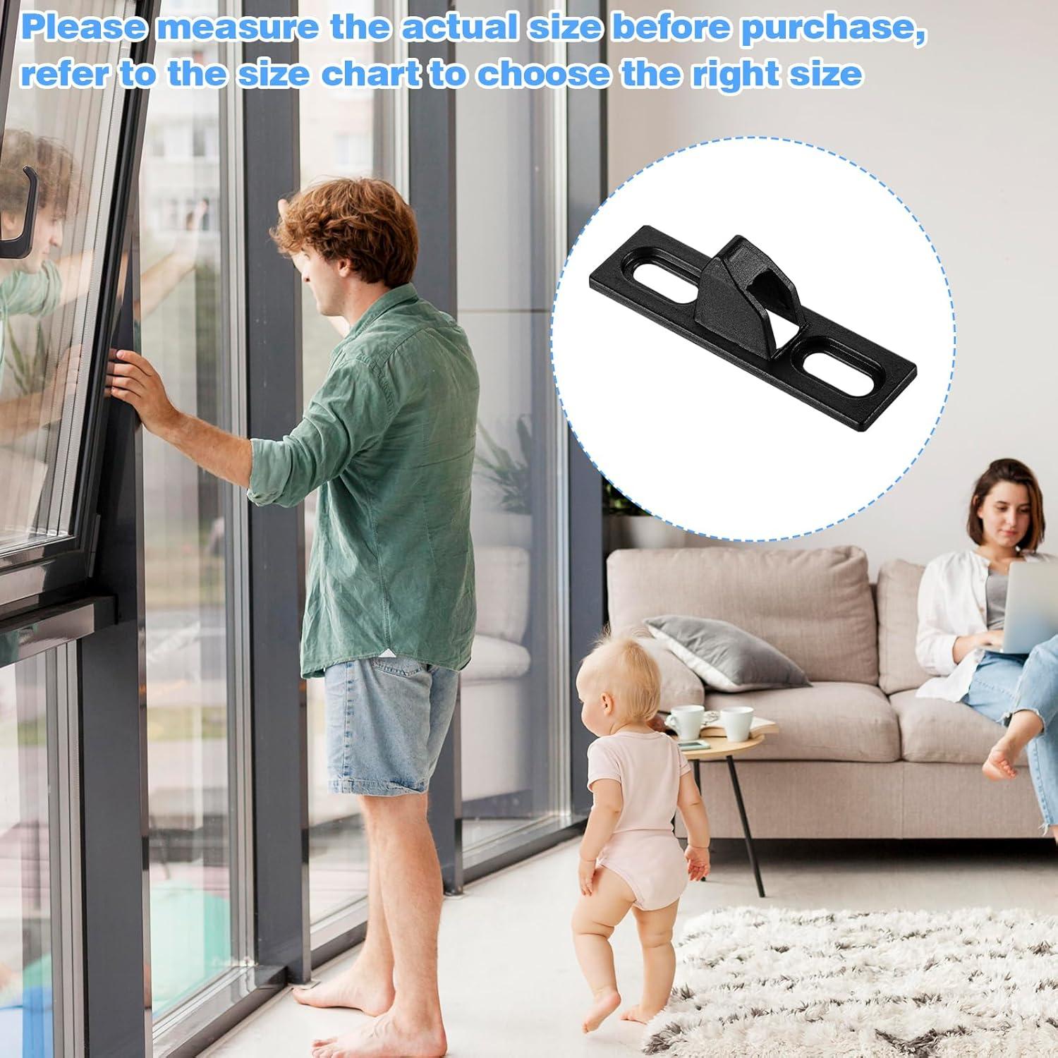 2 Sujetadores de Puerta Corredera HJZHII Metal Negro 6.1cm