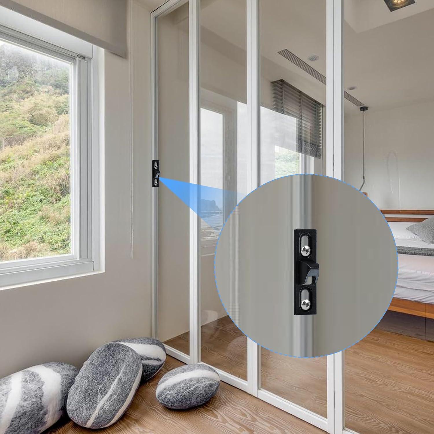 2 Sujetadores de Puerta Corredera HJZHII Metal Negro 6.1cm