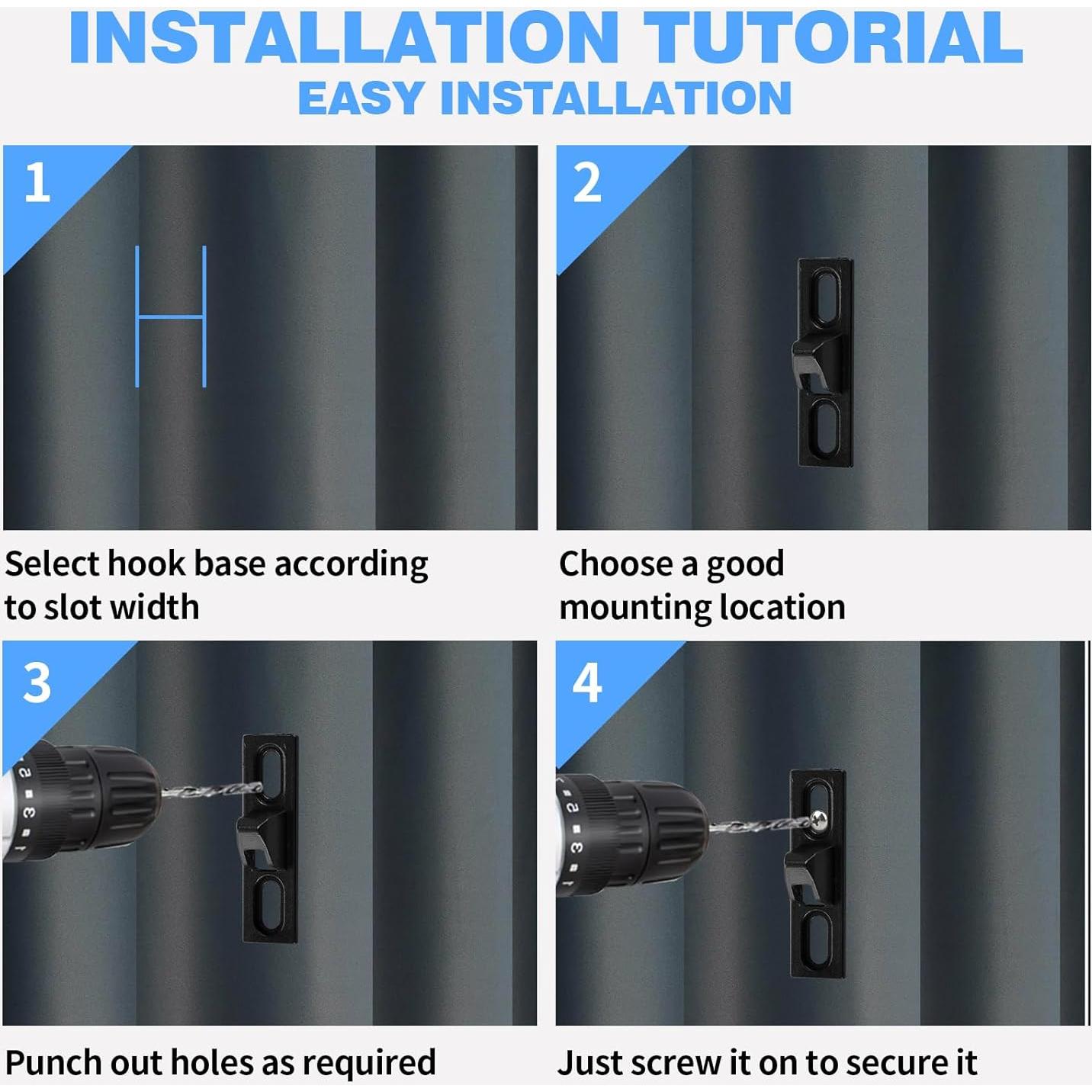 2 Sujetadores de Puerta Corredera HJZHII Metal Negro 6.1cm