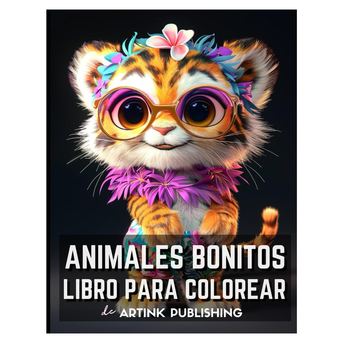 Libro para colorear para adultos con animales lindos de Artink Publishing para mujeres, hombres, adolescentes.: Bebés divertidos de animales ... del estrés. (Adulto Libros de Colorear)