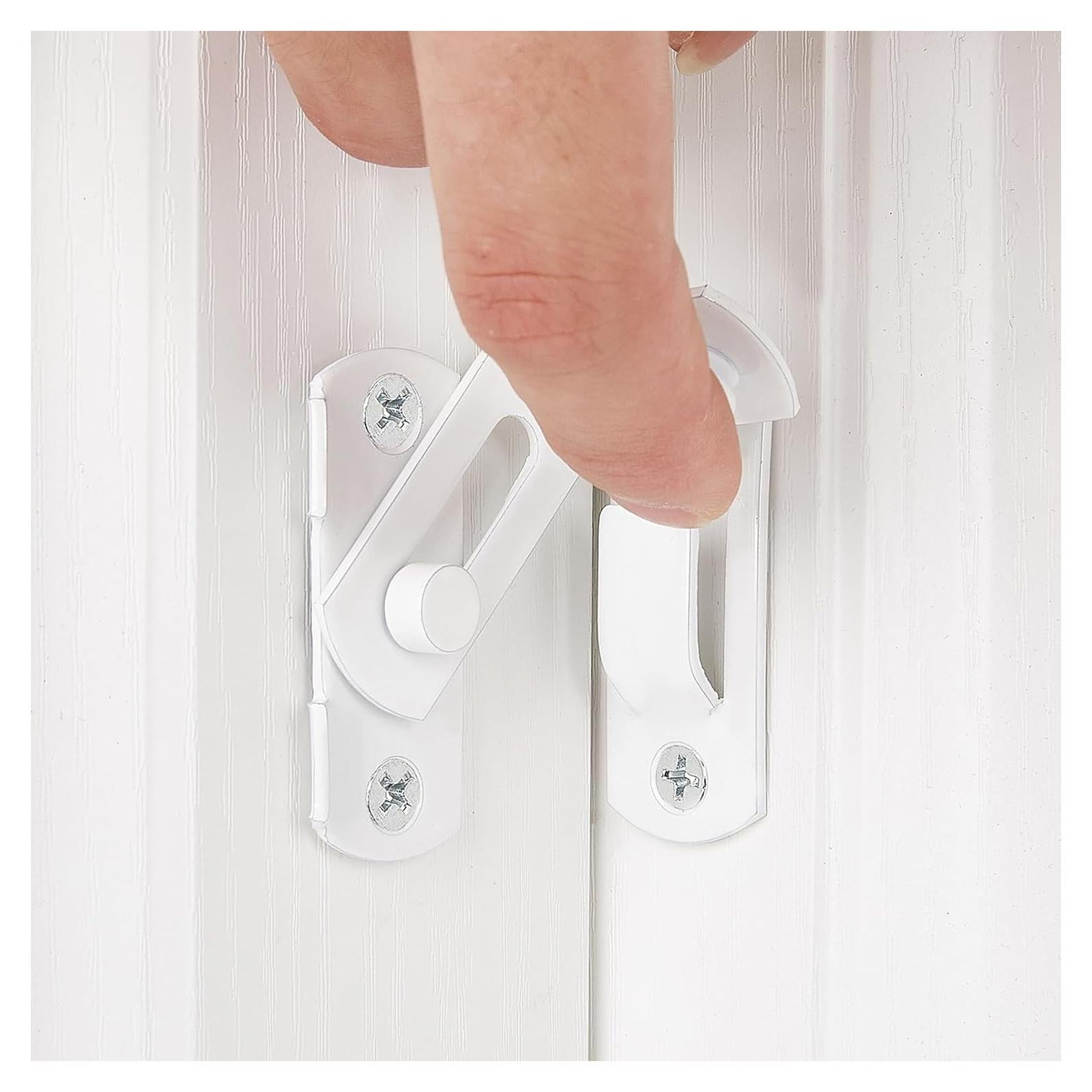 4 Cerraduras de Puerta de Granero 90 Grados Acero Inoxidable Blanco