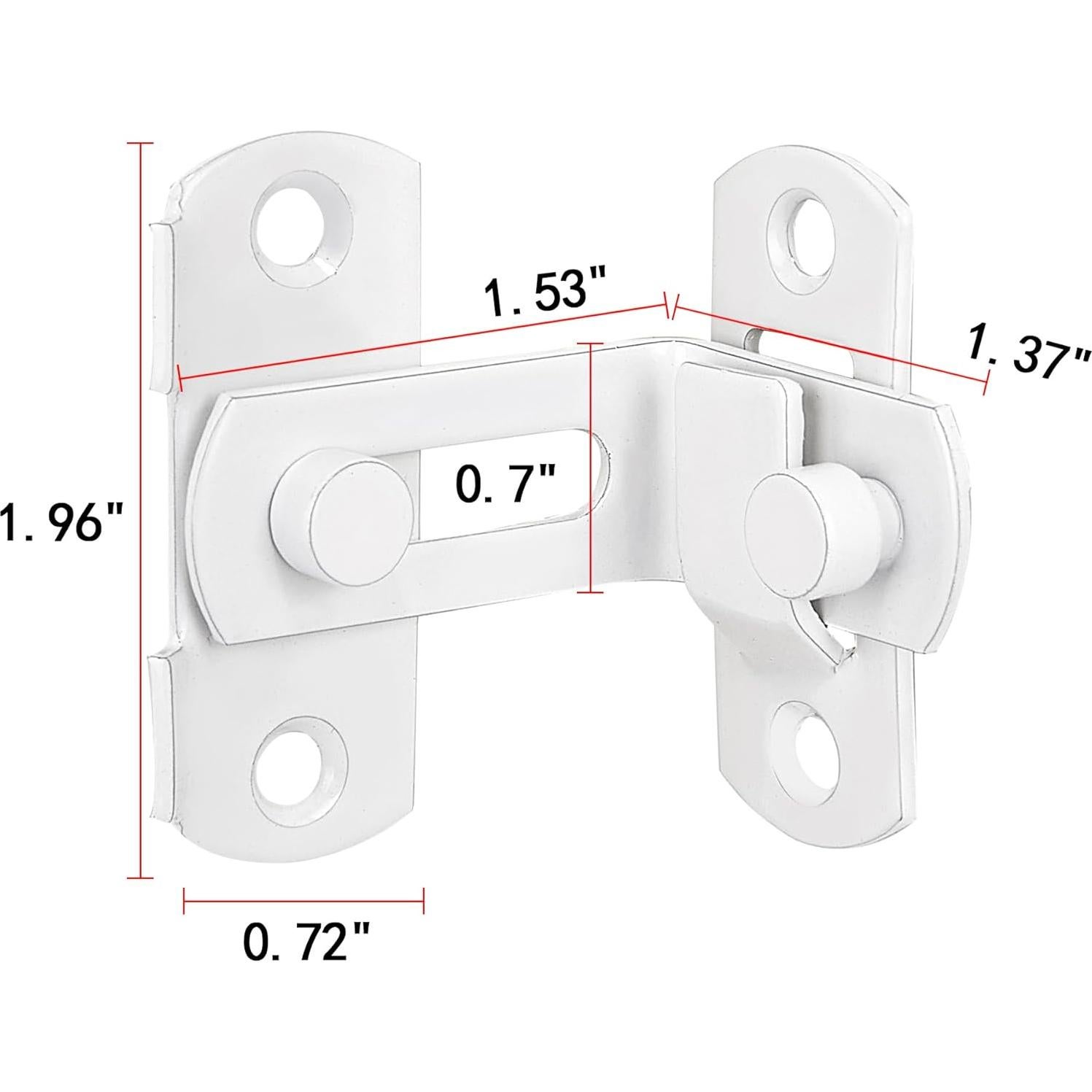 4 Cerraduras de Puerta de Granero 90 Grados Acero Inoxidable Blanco