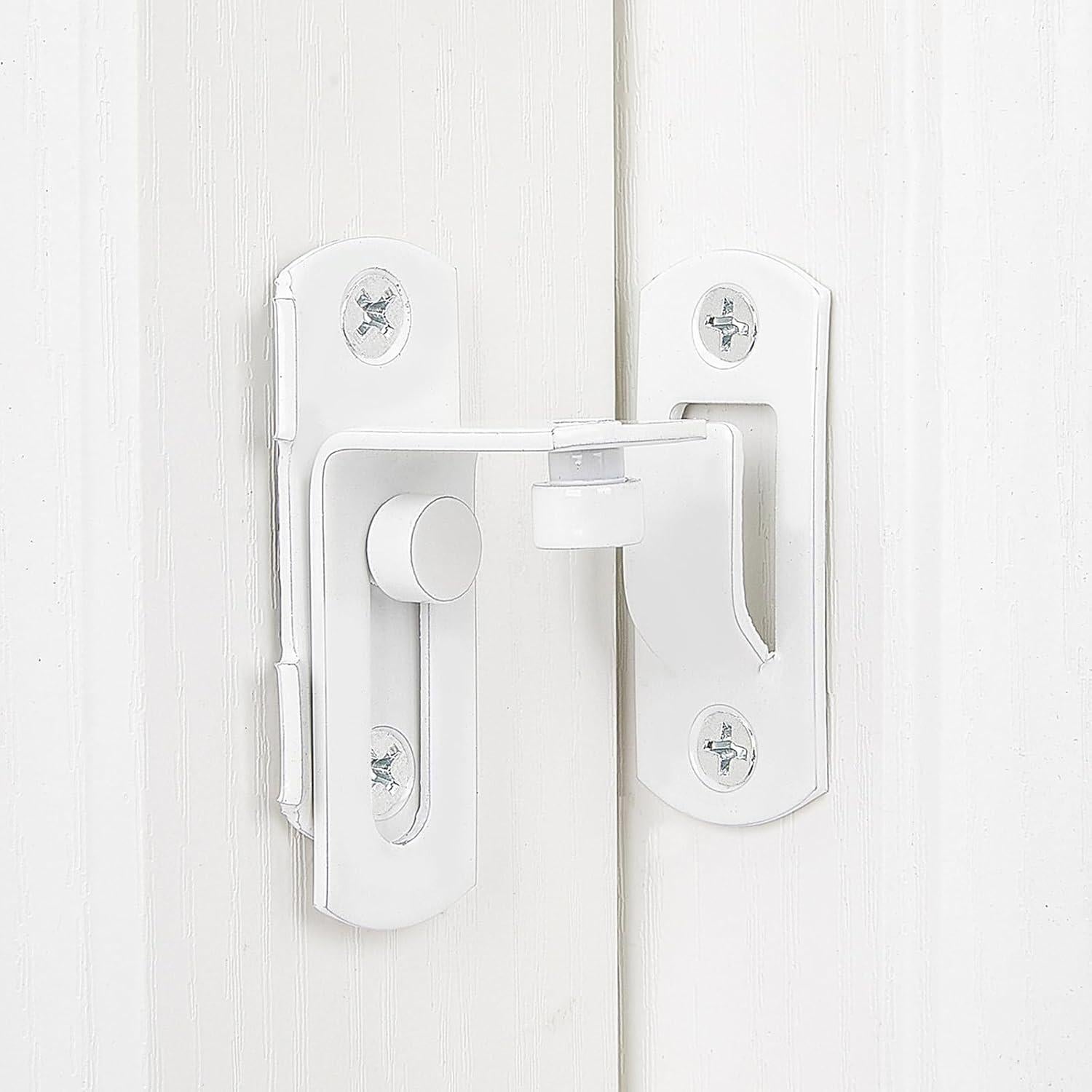 4 Cerraduras de Puerta de Granero 90 Grados Acero Inoxidable Blanco