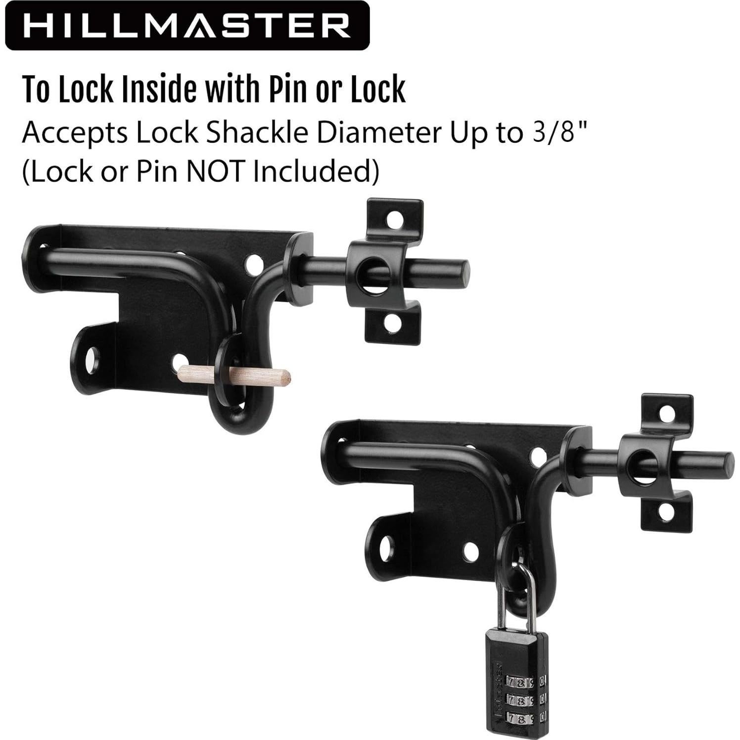 Cerradura Deslizante HILLMASTER para Puerta de Madera 16.19 cm
