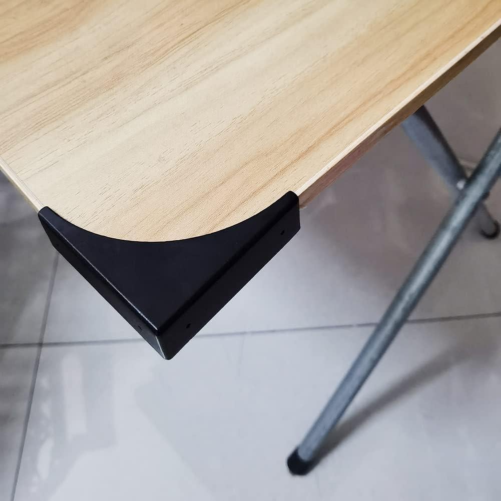 4 Protectores de Esquina de Metal Negro HWAQHDYL para Muebles