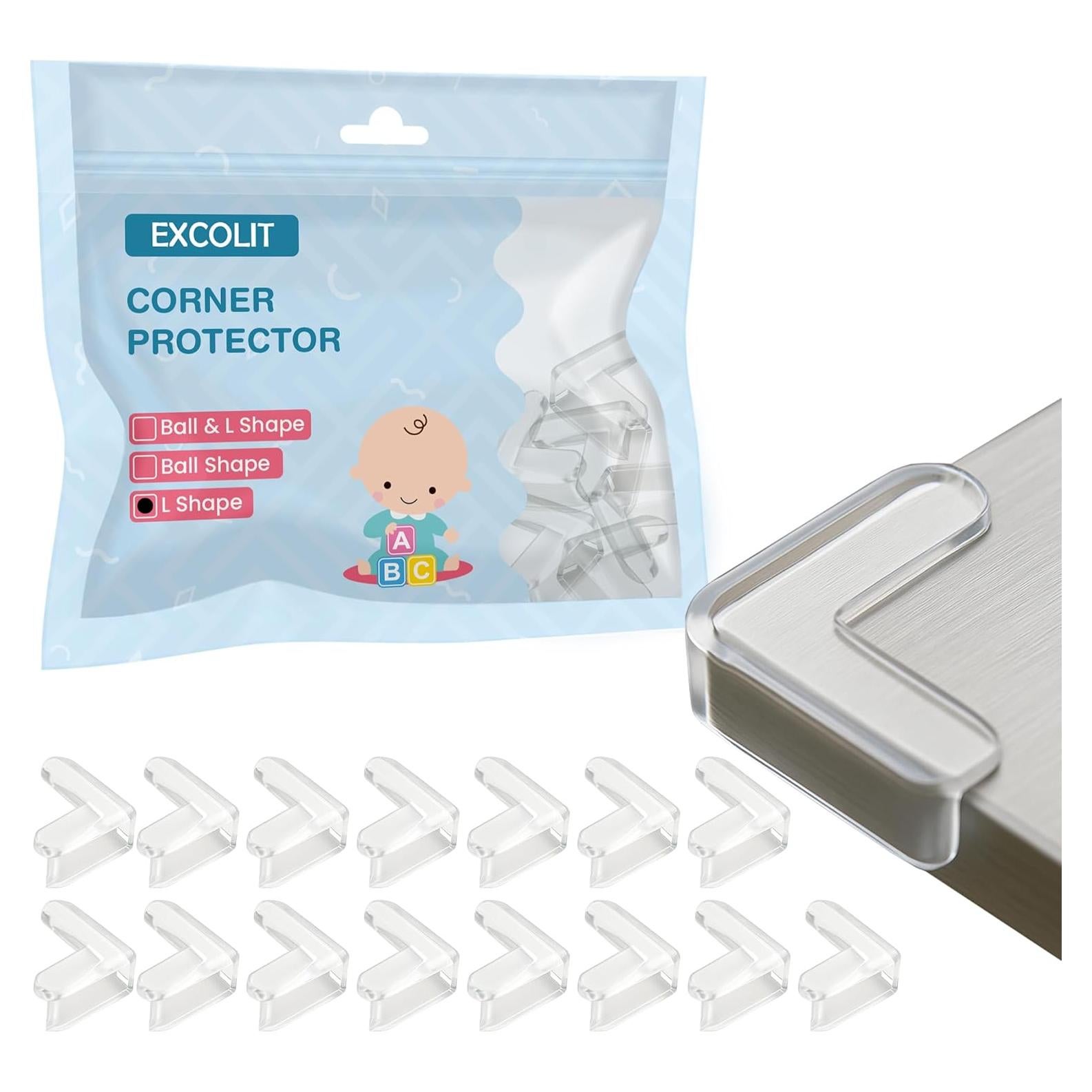 Protectores de Esquinas para Bebés EXCOLIT - 15 Piezas Transparentes