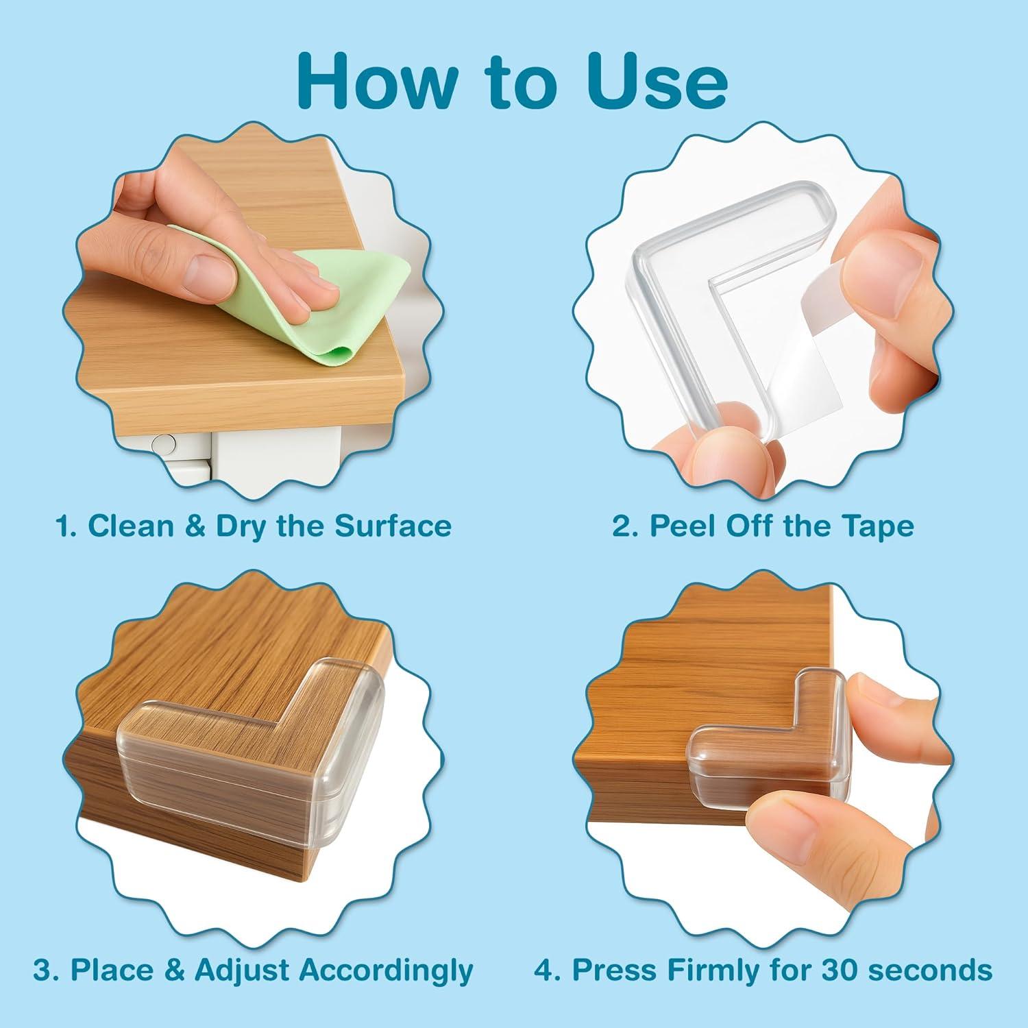 Protectores de Esquinas para Bebés EXCOLIT - 15 Piezas Transparentes