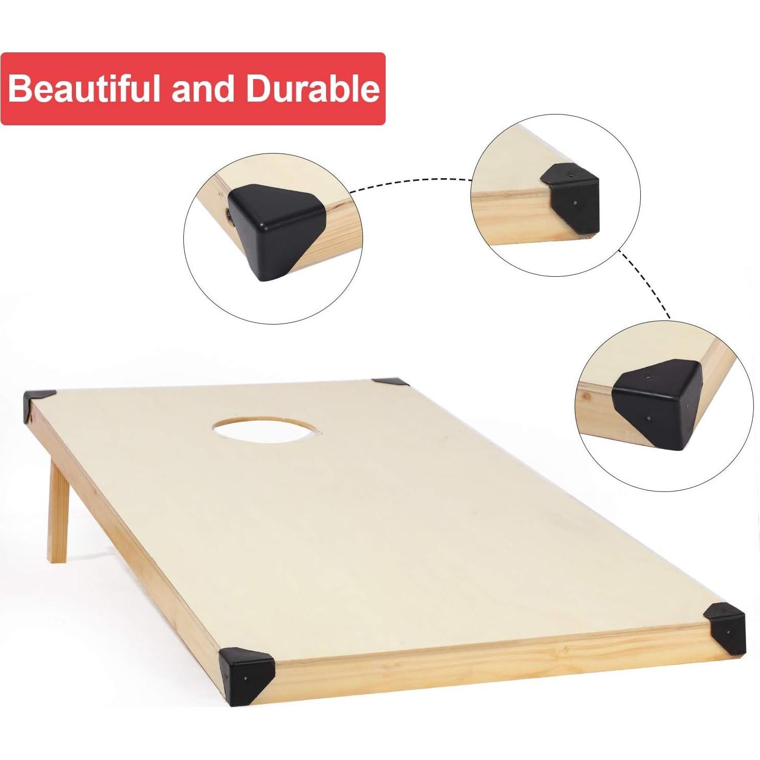 Protectores de Esquina Gejoy para Tableros de Cornhole 9 Piezas